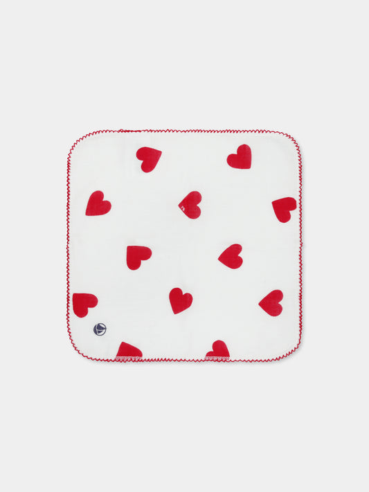 Mussola bianca per neonati con cuori all over,Petit Bateau,A0AVI 01