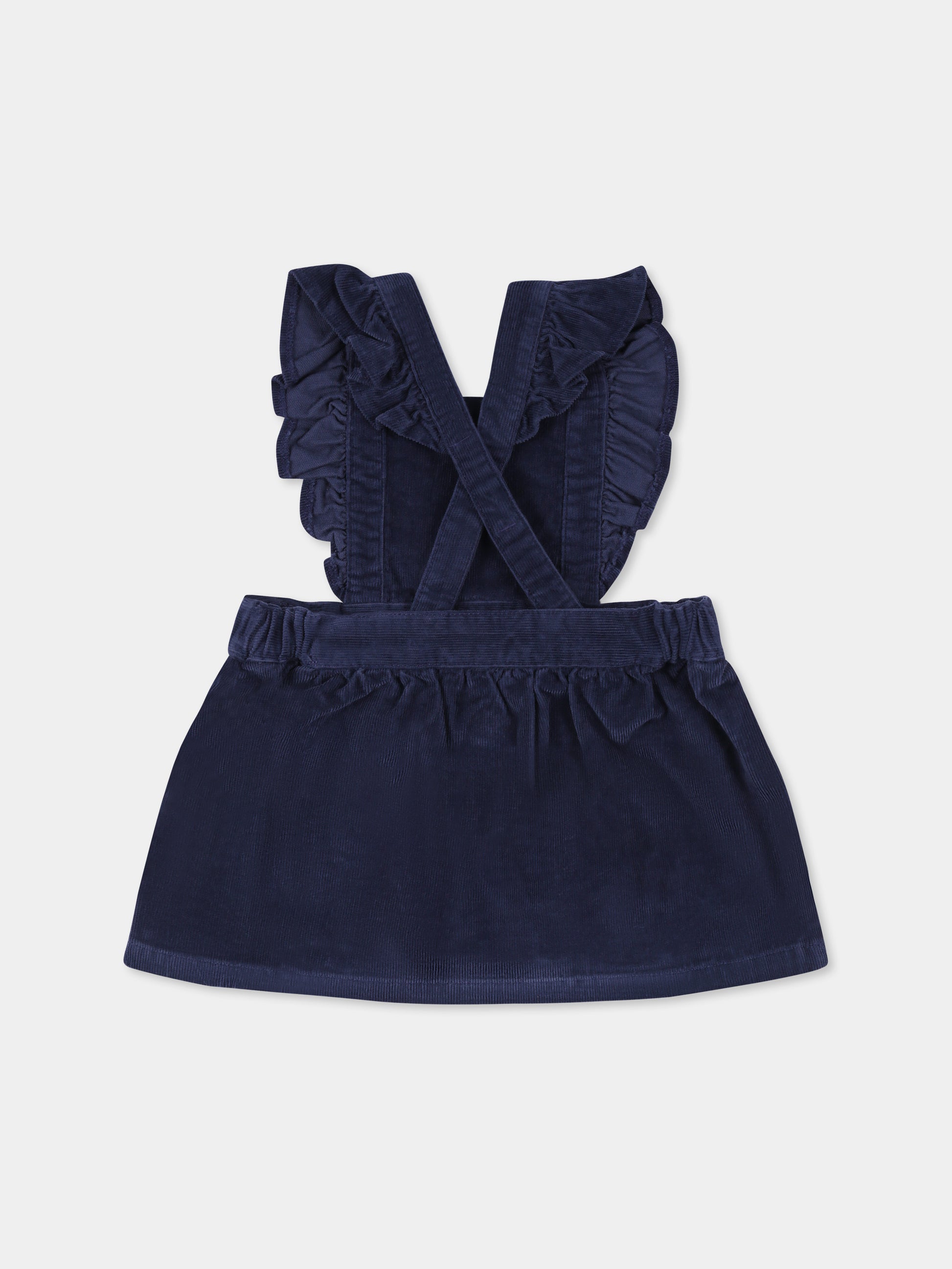 Salopette blu per neonata,Petit Bateau,A0AYR 01