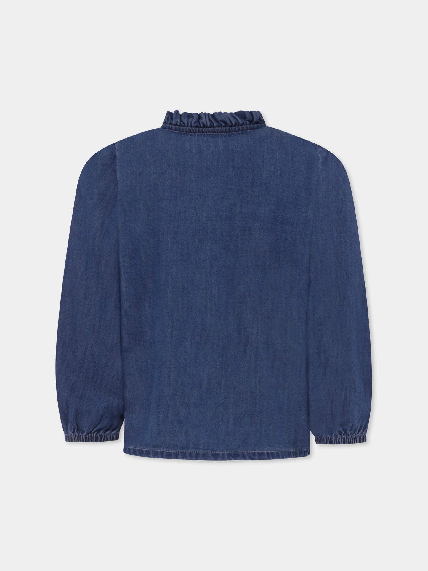 Camicia celeste per bambina,Petit Bateau,A0B6C 01