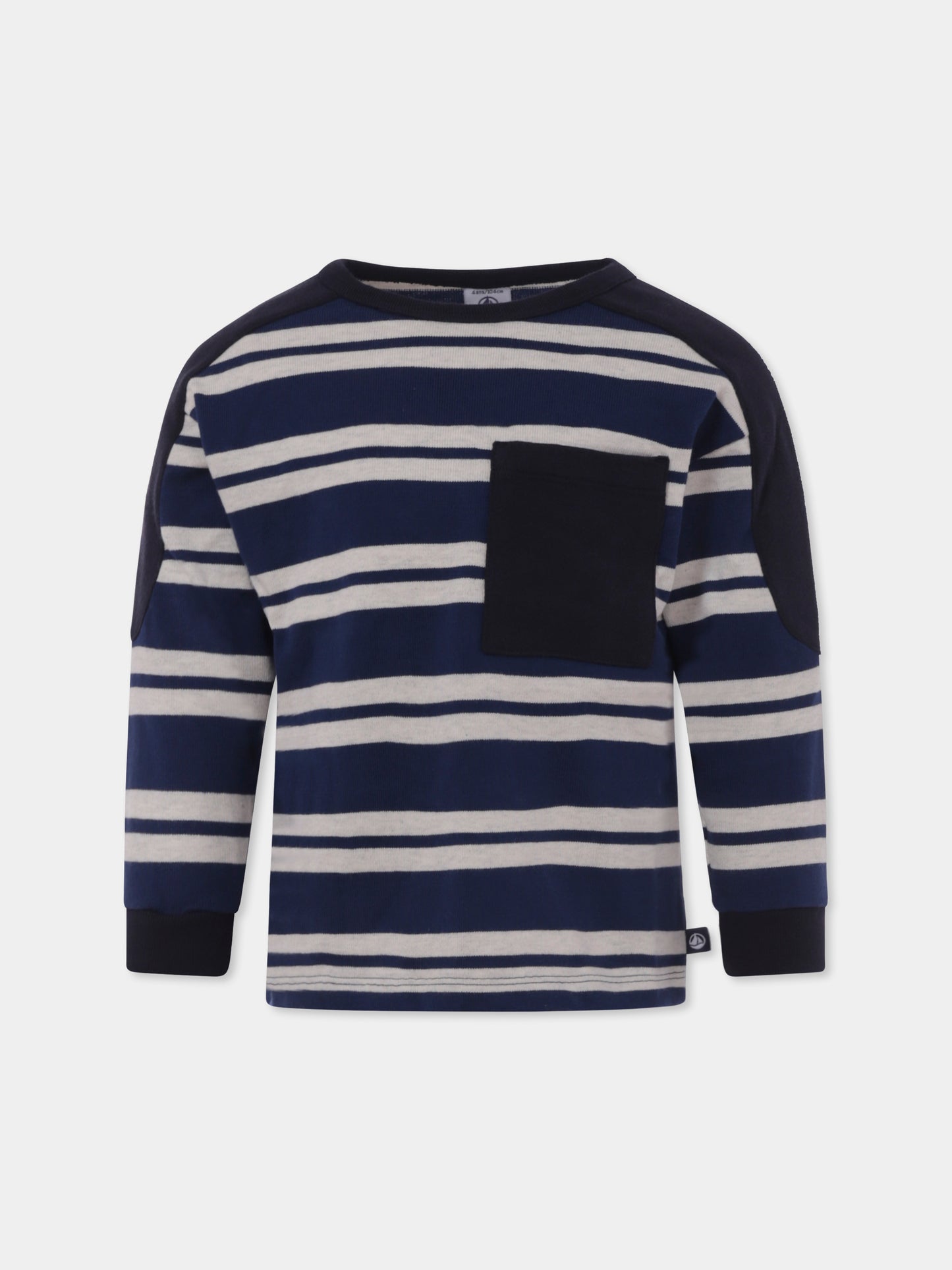 Felpa blu per bambino con logo,Petit Bateau,A0B6Z01