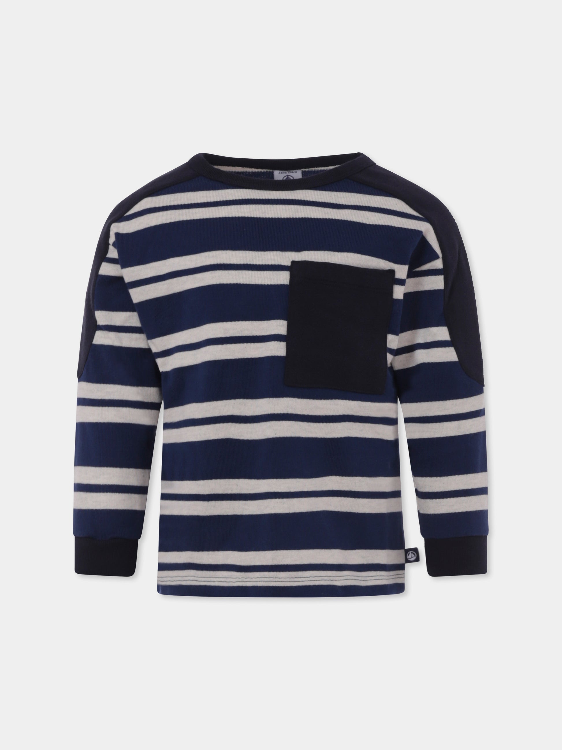 Felpa blu per bambino con logo,Petit Bateau,A0B6Z01