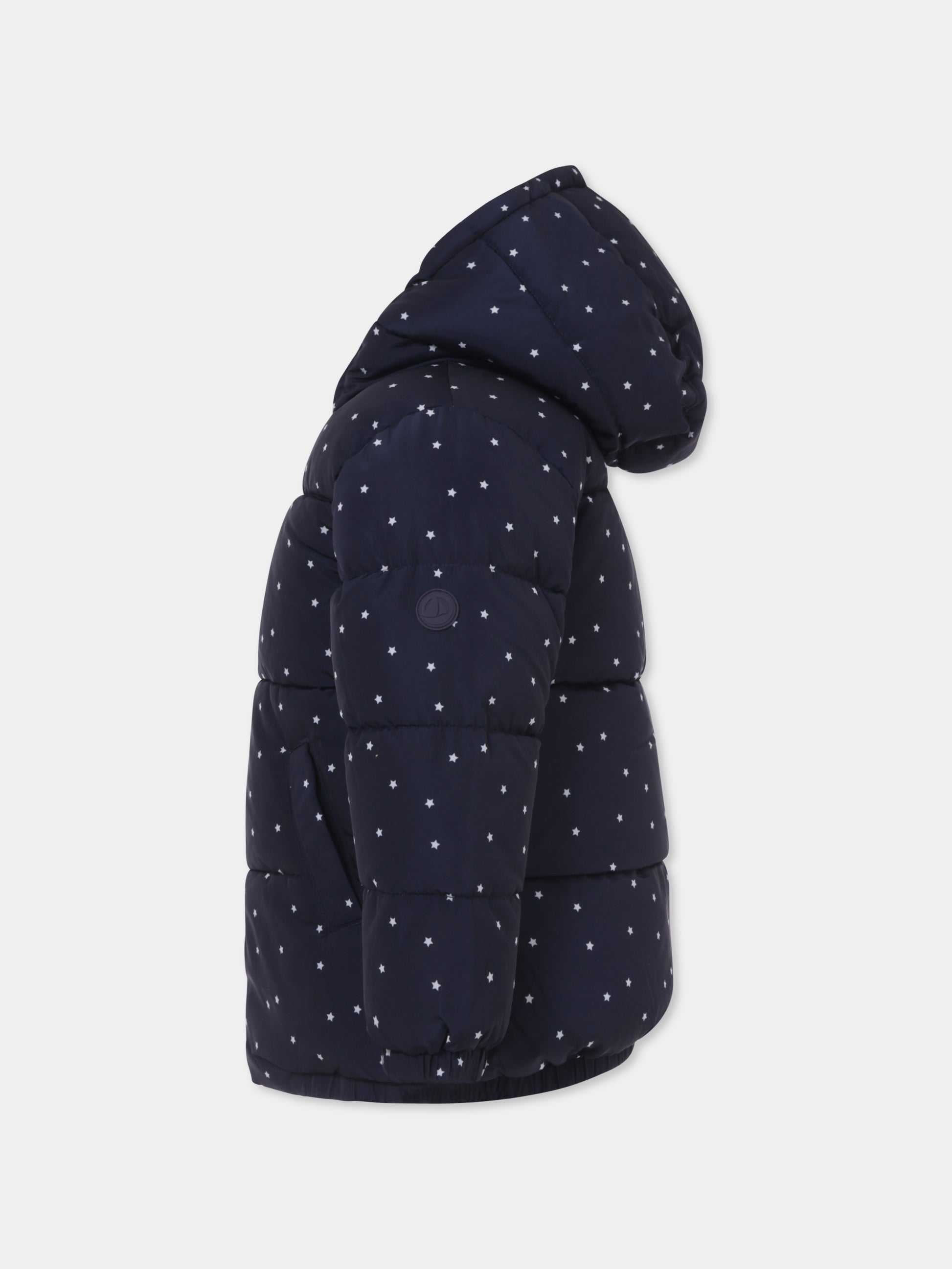 Piumino blu per bambini con stelle all over,Petit Bateau,A0BAW01