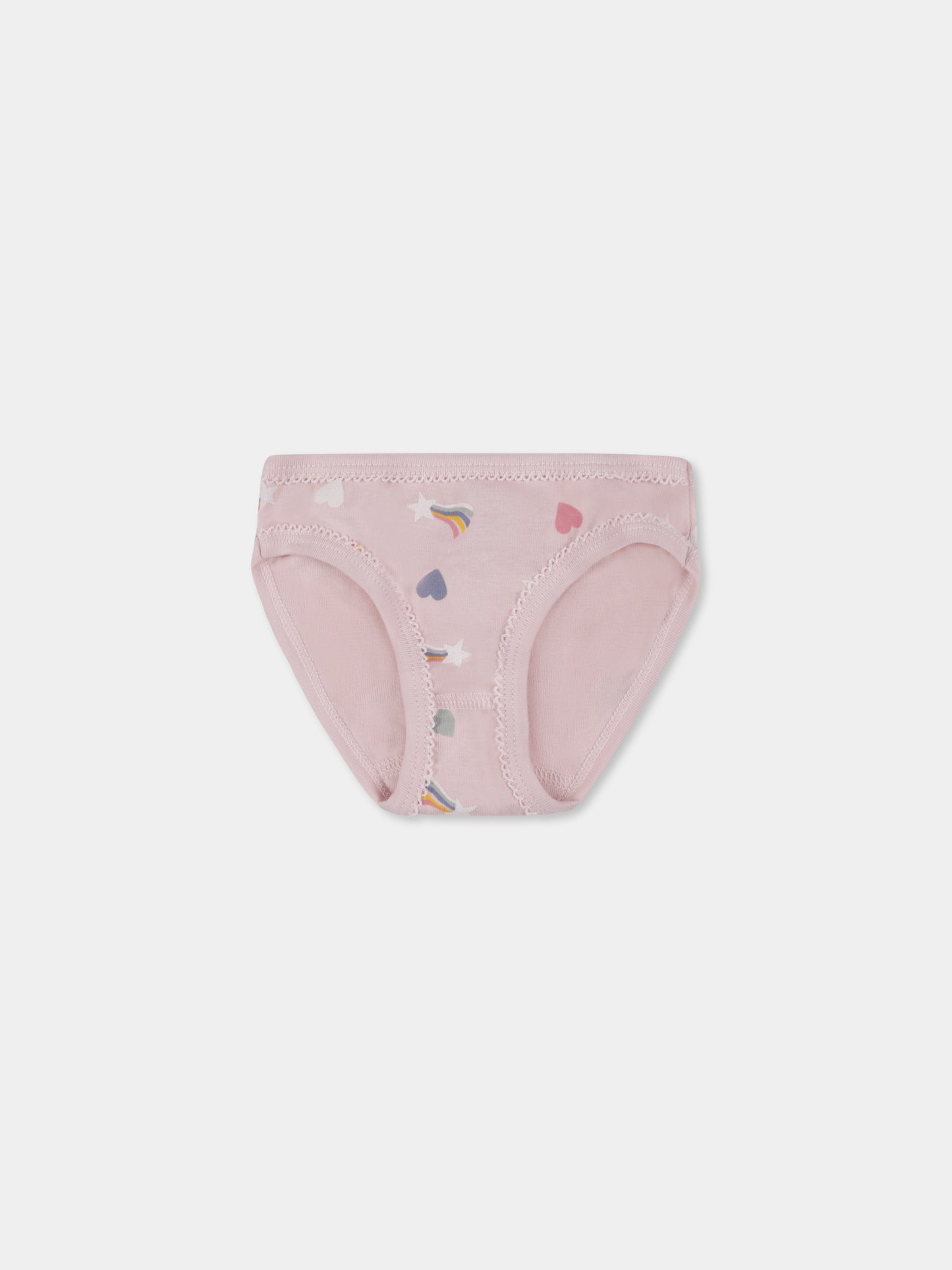 Set slip multicolor per bambina con cuori e stella cadente,Petit Bateau,A0BGK 00