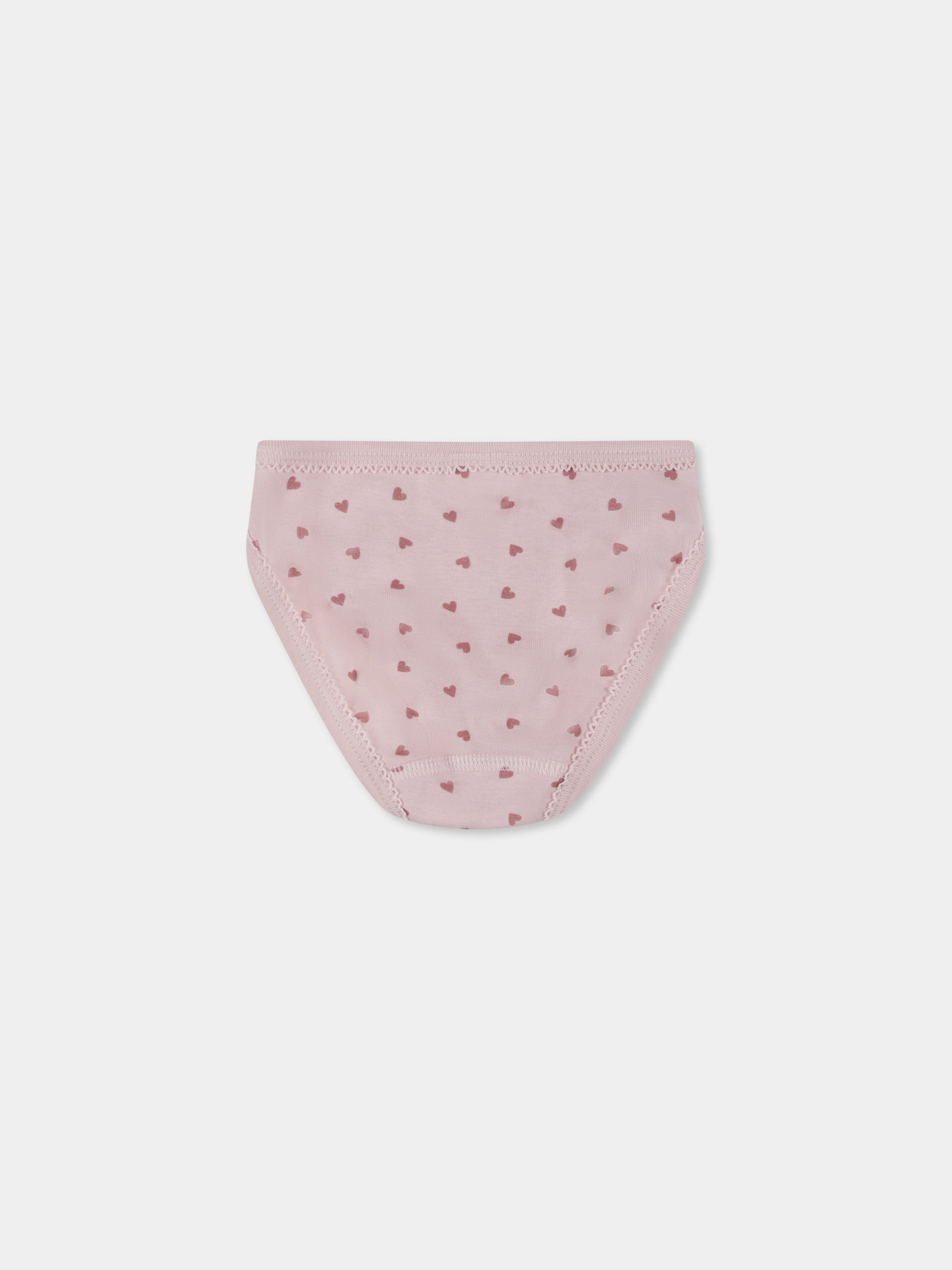 Set slip multicolor per bambina con cuori e stella cadente,Petit Bateau,A0BGK 00