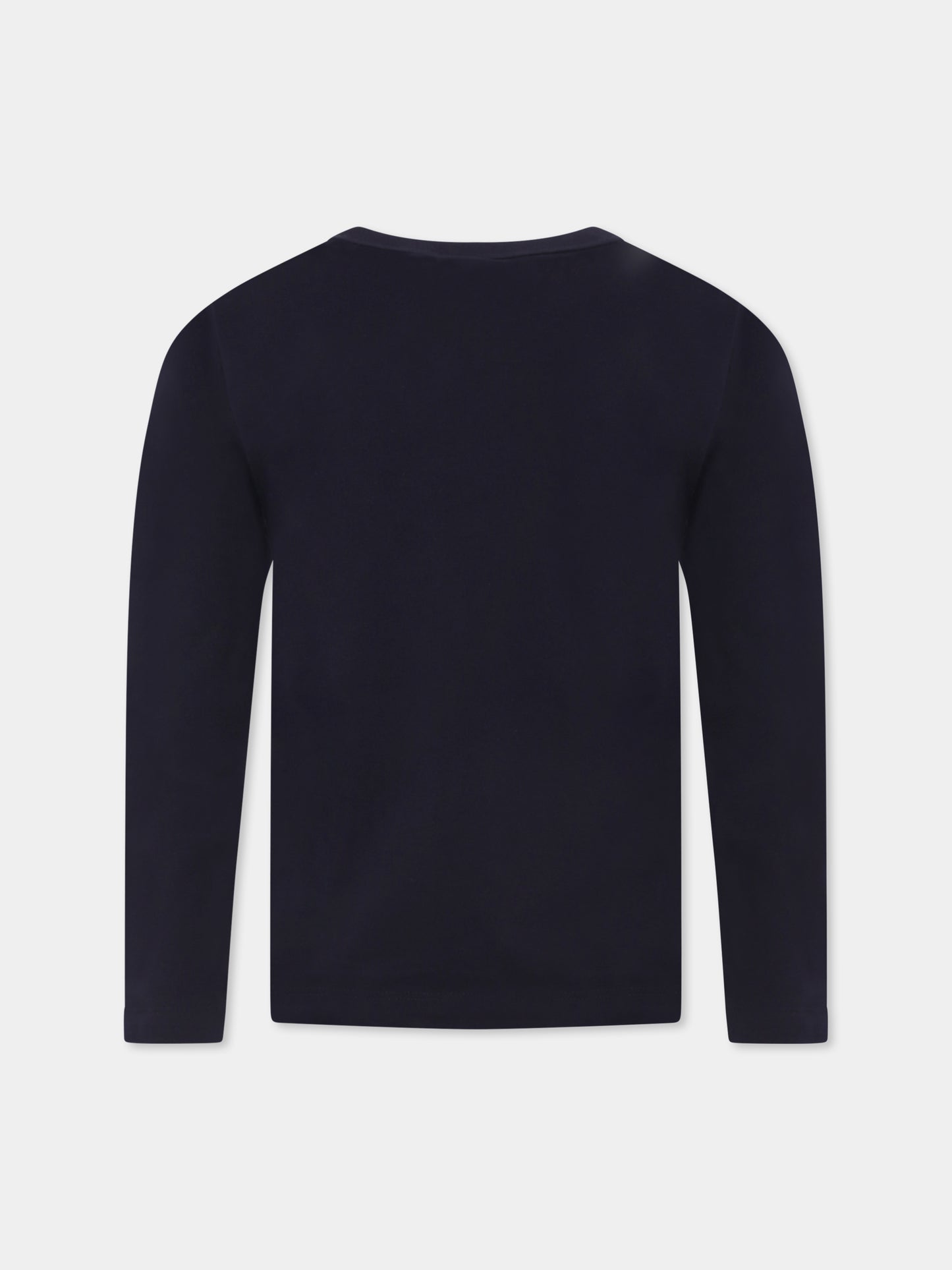 T-shirt blu per bambino con logo e stampa,Petit Bateau,A0BJK 05