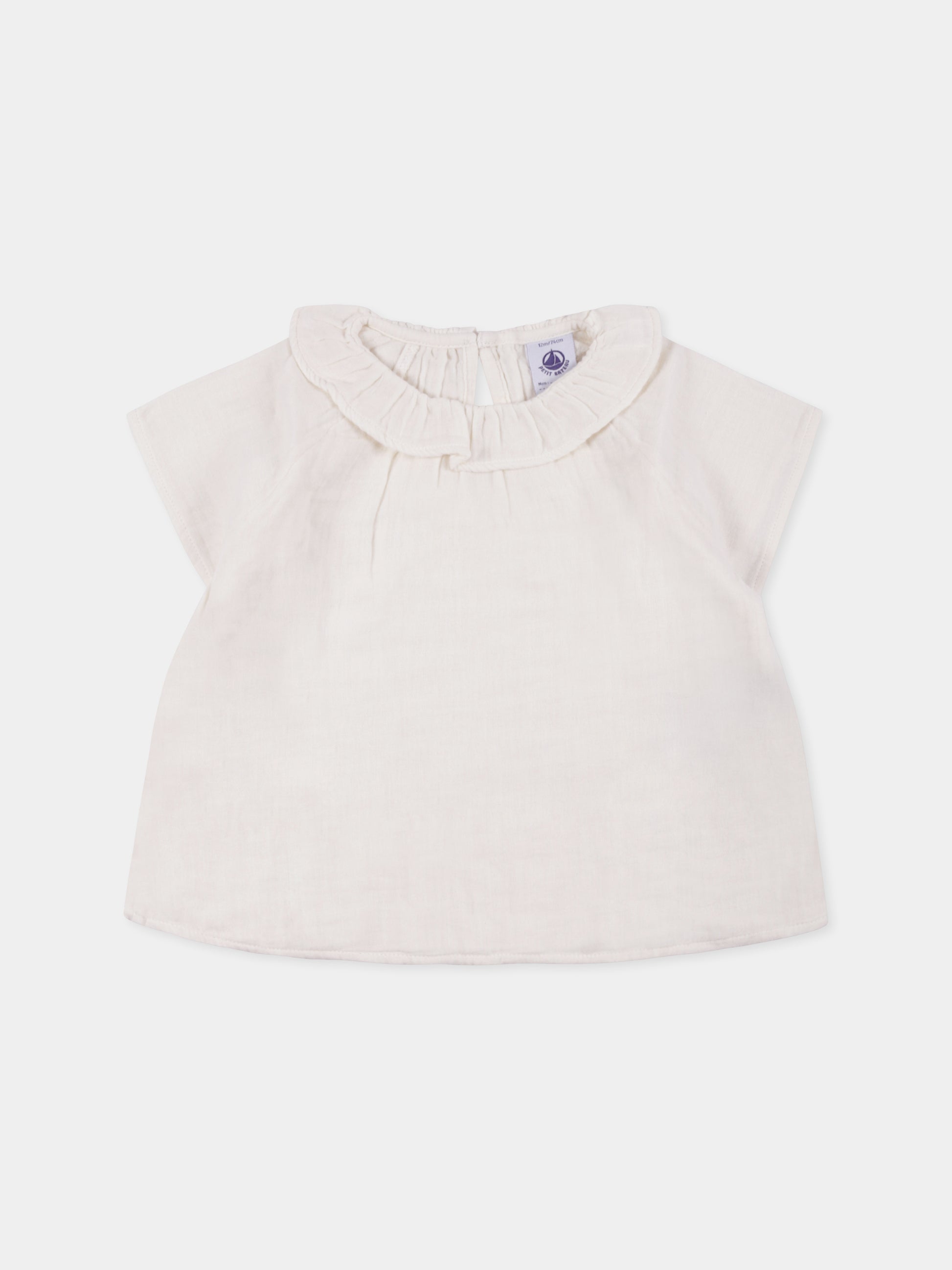 Camicia avorio per neonata,Petit Bateau,A09MD 03