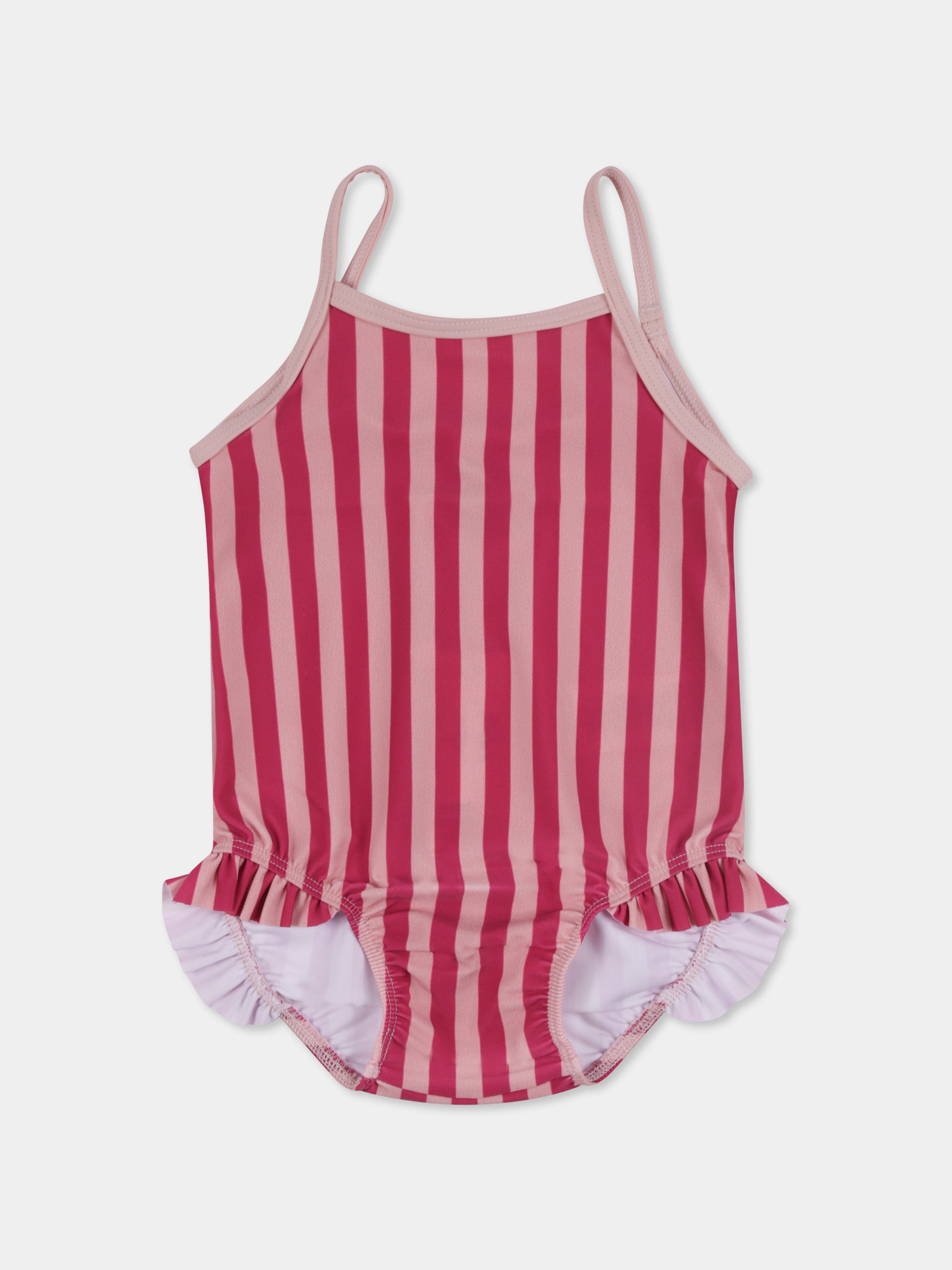 Costume intero rosa per neonata con logo,Petit Bateau,A09TT 03