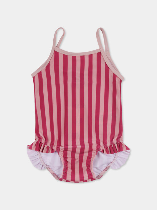 Costume intero rosa per neonata con logo,Petit Bateau,A09TT 03