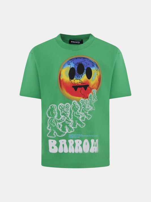 T-shirt vert pour enfants avec smiley
