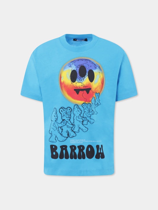 T-shirt bleu clair pour enfants avec smiley