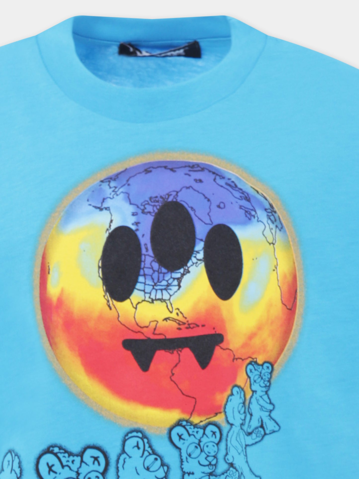 T-shirt bleu clair pour enfants avec smiley
