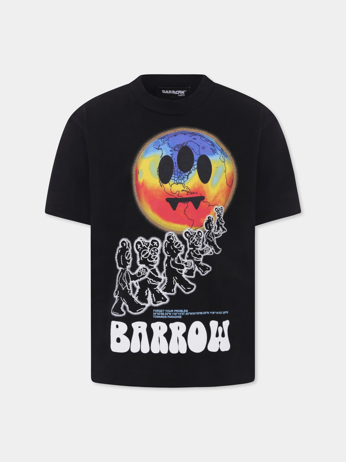 T-shirt noir pour enfants avec smiley