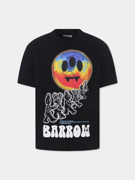 T-shirt noir pour enfants avec smiley