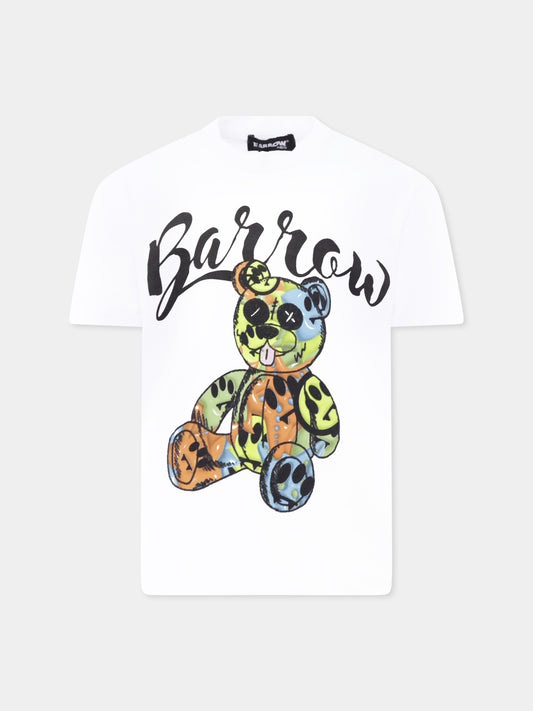 T-shirt blanc pour enfants avec imprimé Bear