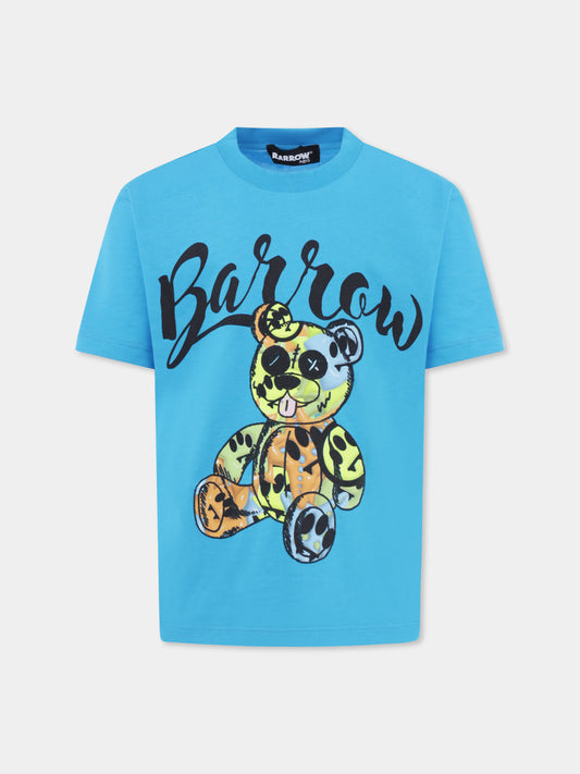 T-shirt bleu clair pour enfants avec imprimé Bear
