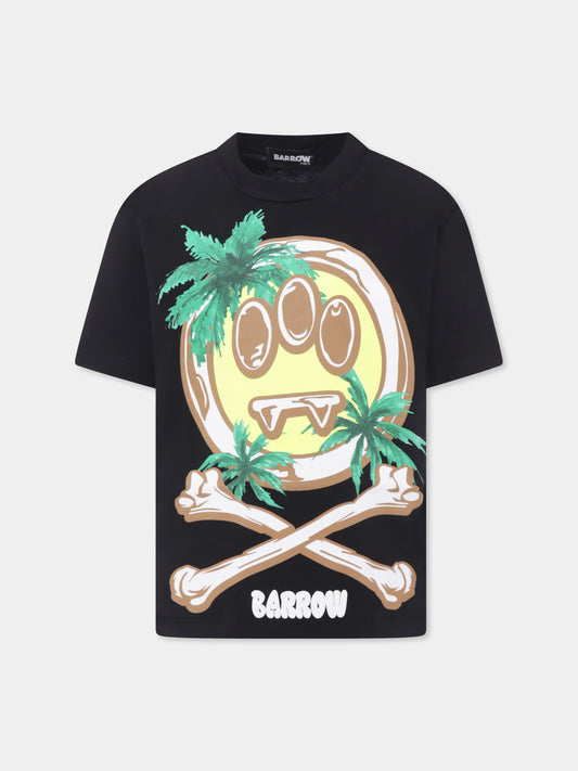 T-shirt noir pour enfants avec smiley