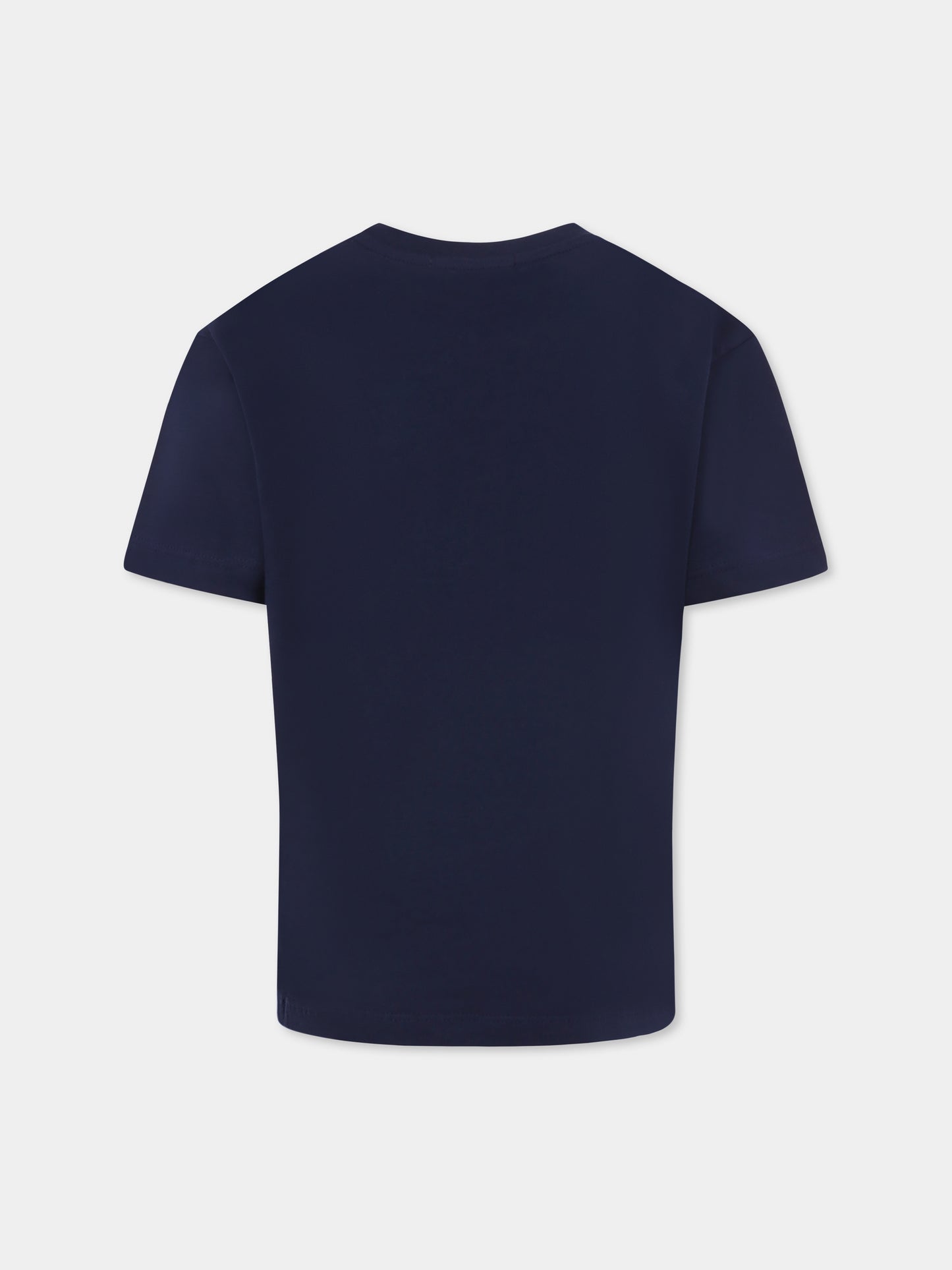 T-shirt blu per bambini con smile e logo,Barrow,S5BKJUTH212 060