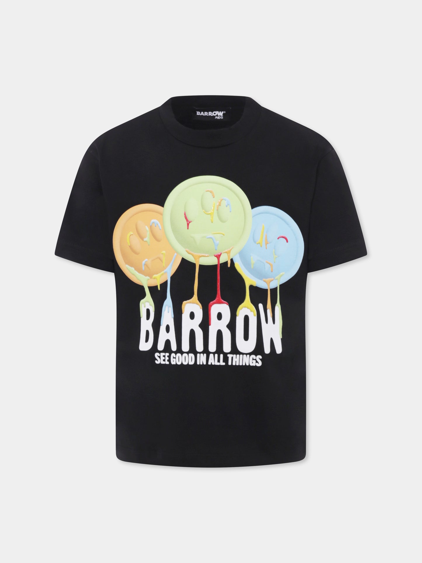 T-shirt noir pour enfants avec smiley