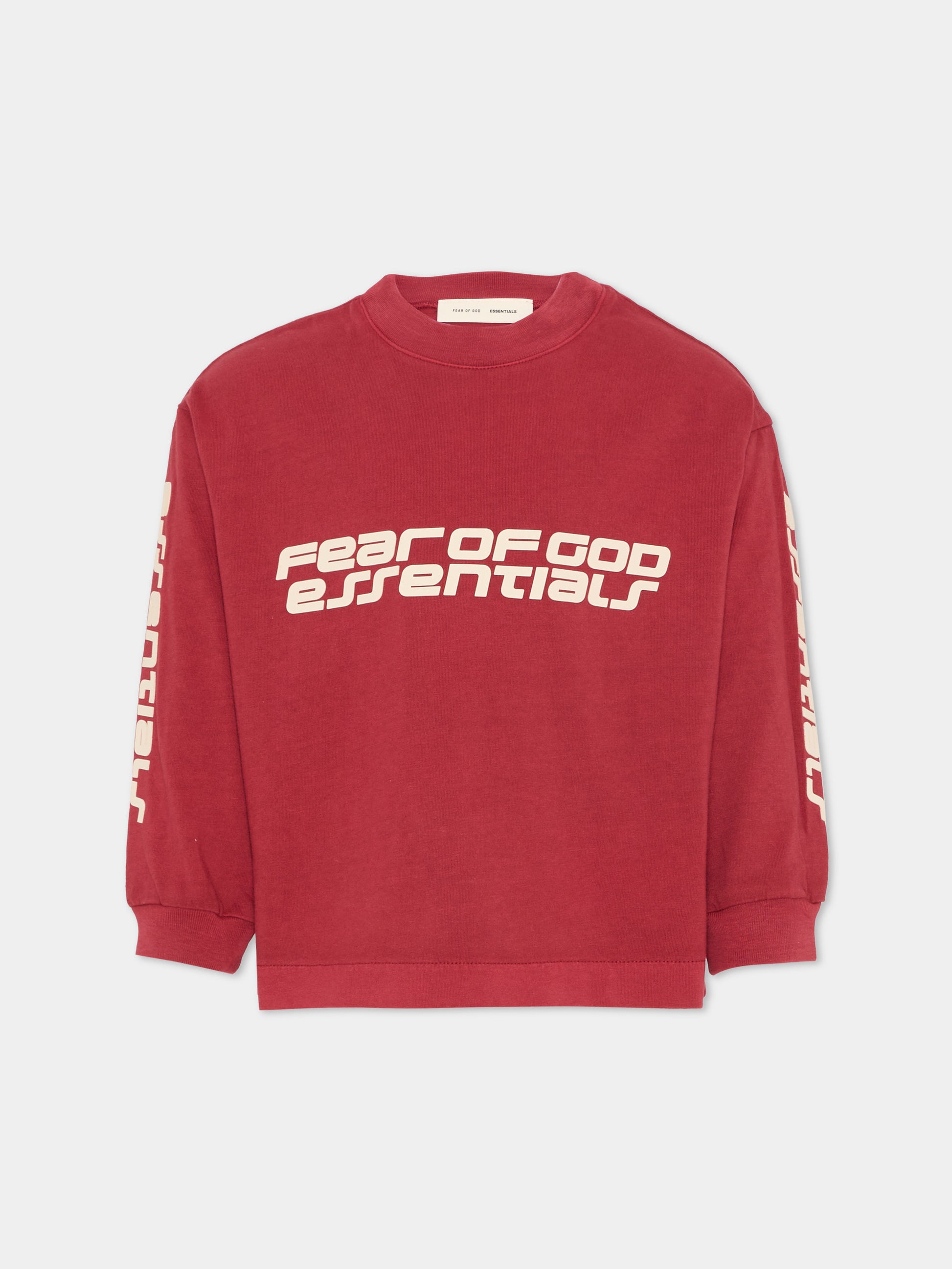 T-shirt bordeaux per bambini con logo,Fear Of God Essentials,785HO251441K CRIMSON