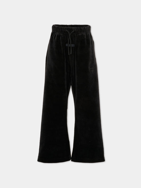 Pantaloni neri per bambini con logo ricamato,Fear Of God Essentials,785HO253171K VINTAGE BLACK