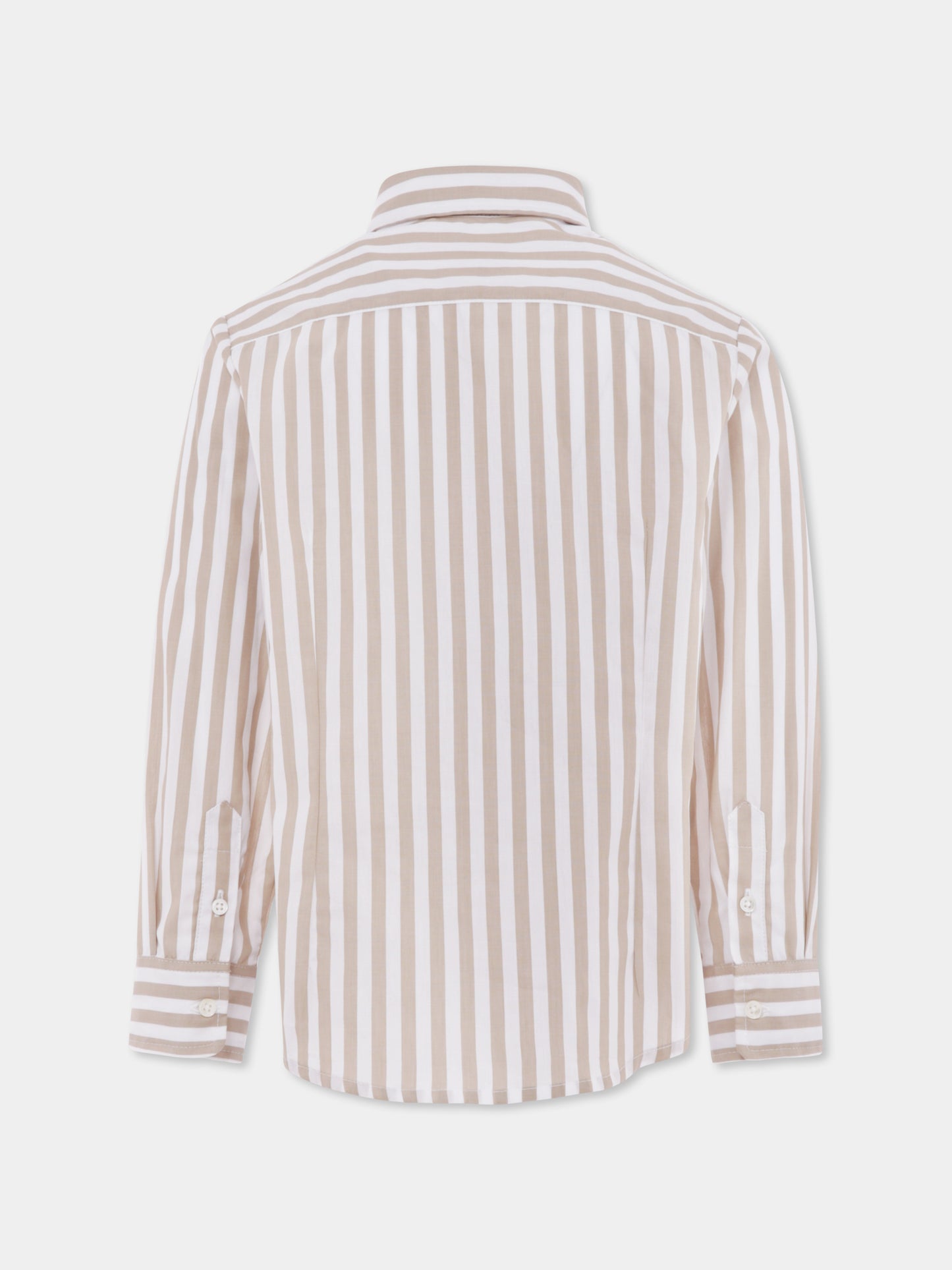Chemise beige pour garçon avec logo