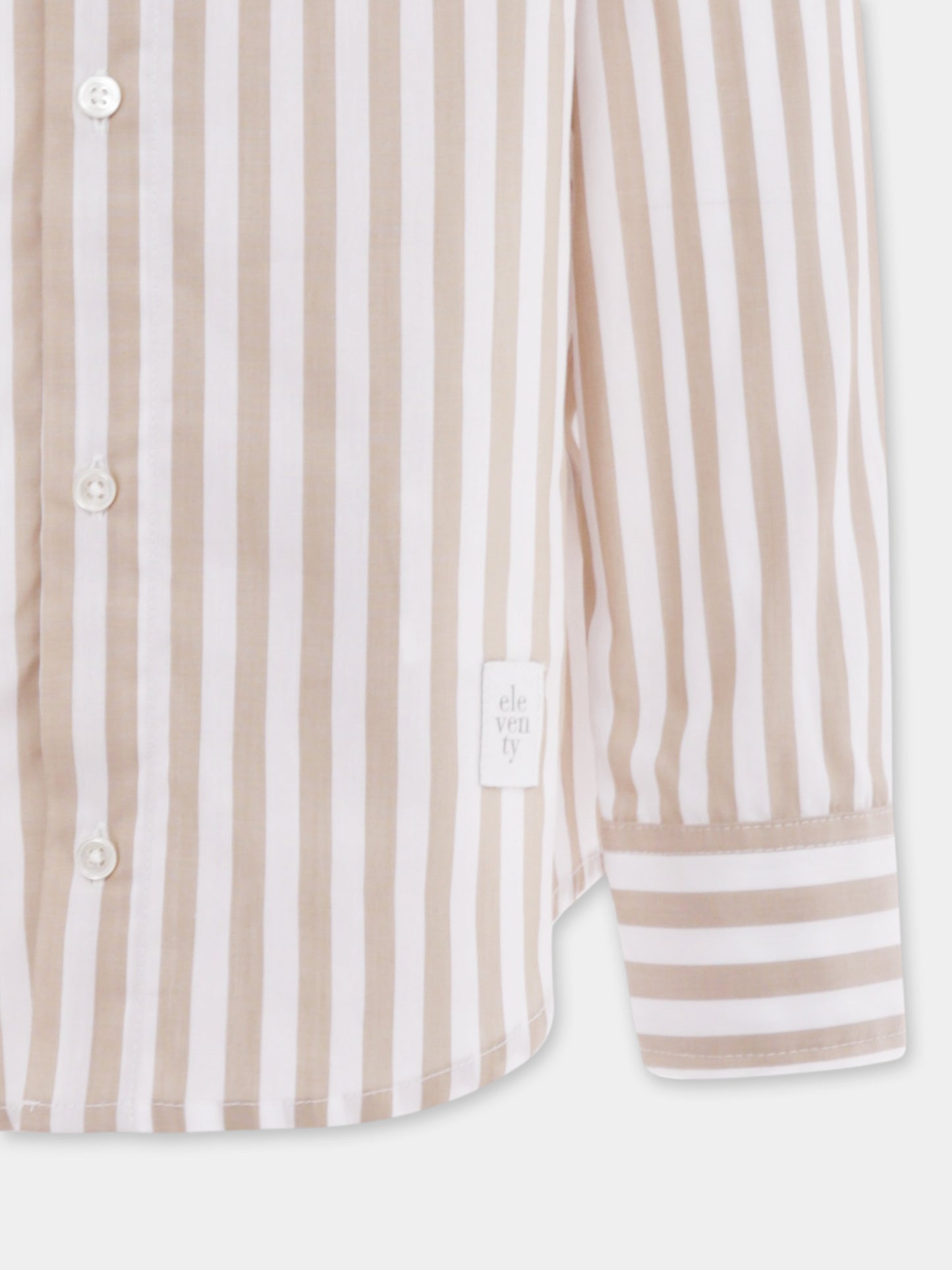 Chemise beige pour garçon avec logo