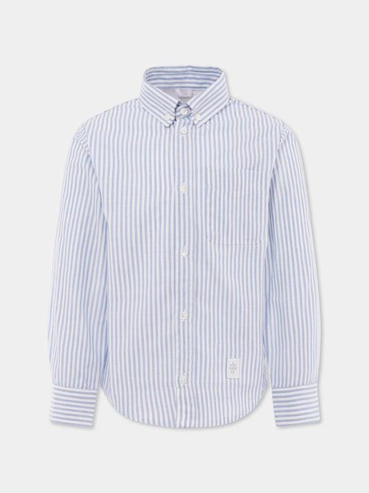 Chemise bleu clair pour garçon avec logo