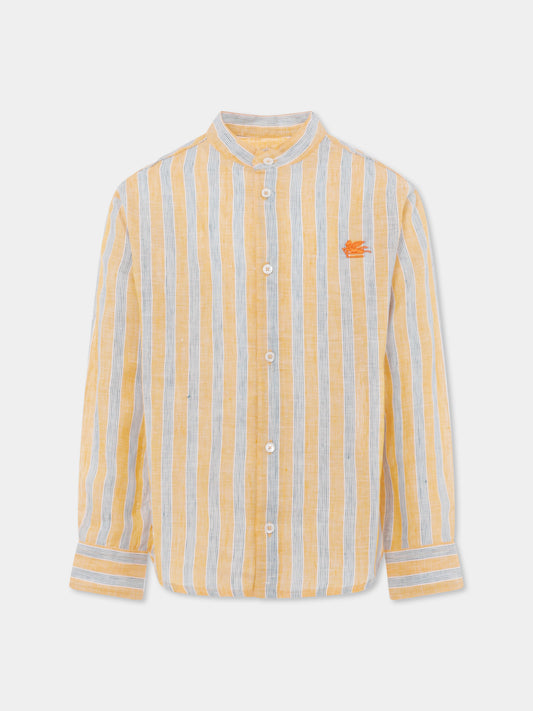 Chemise orange pour garçon avec Pégase