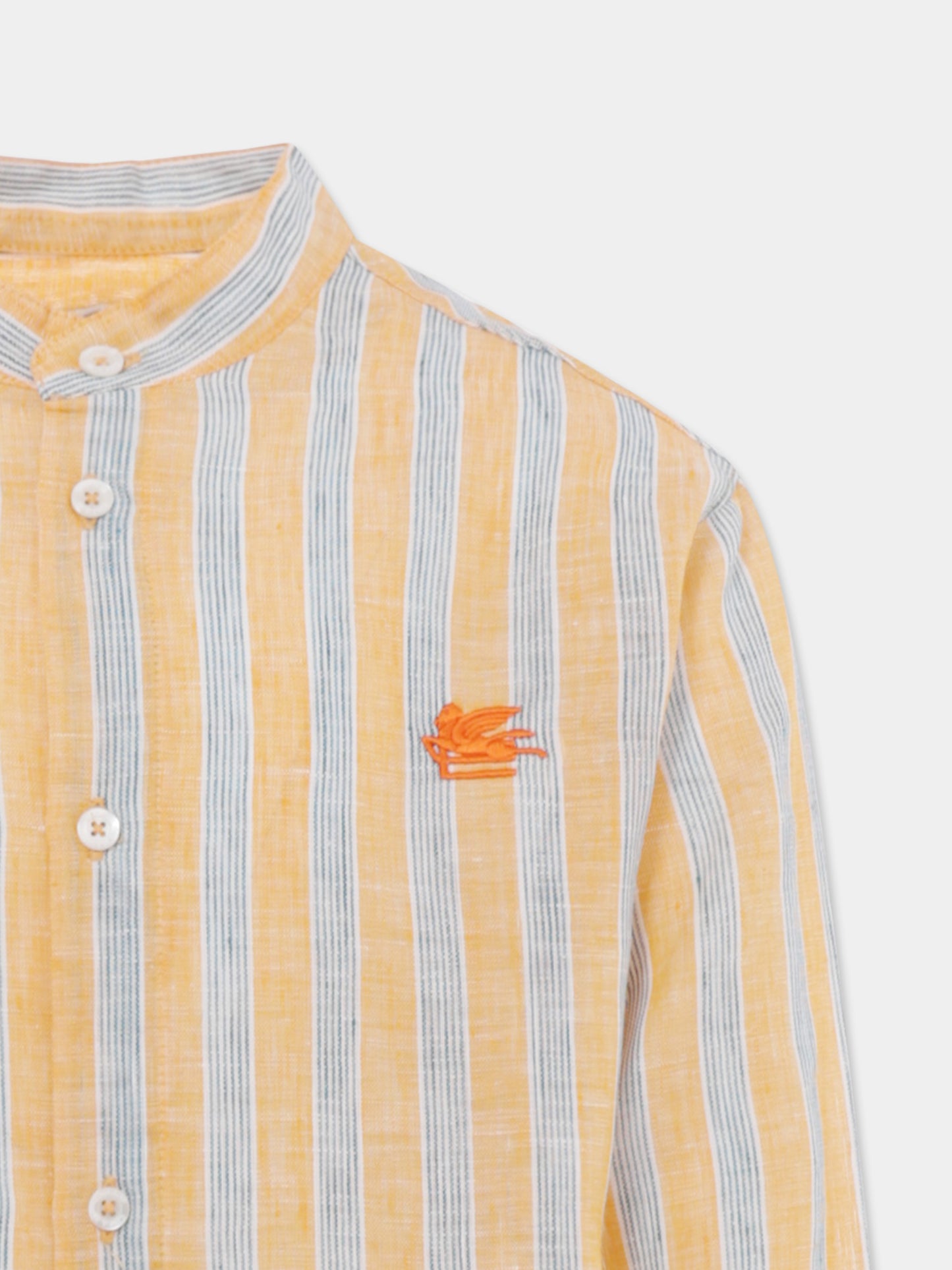 Chemise orange pour garçon avec Pégase