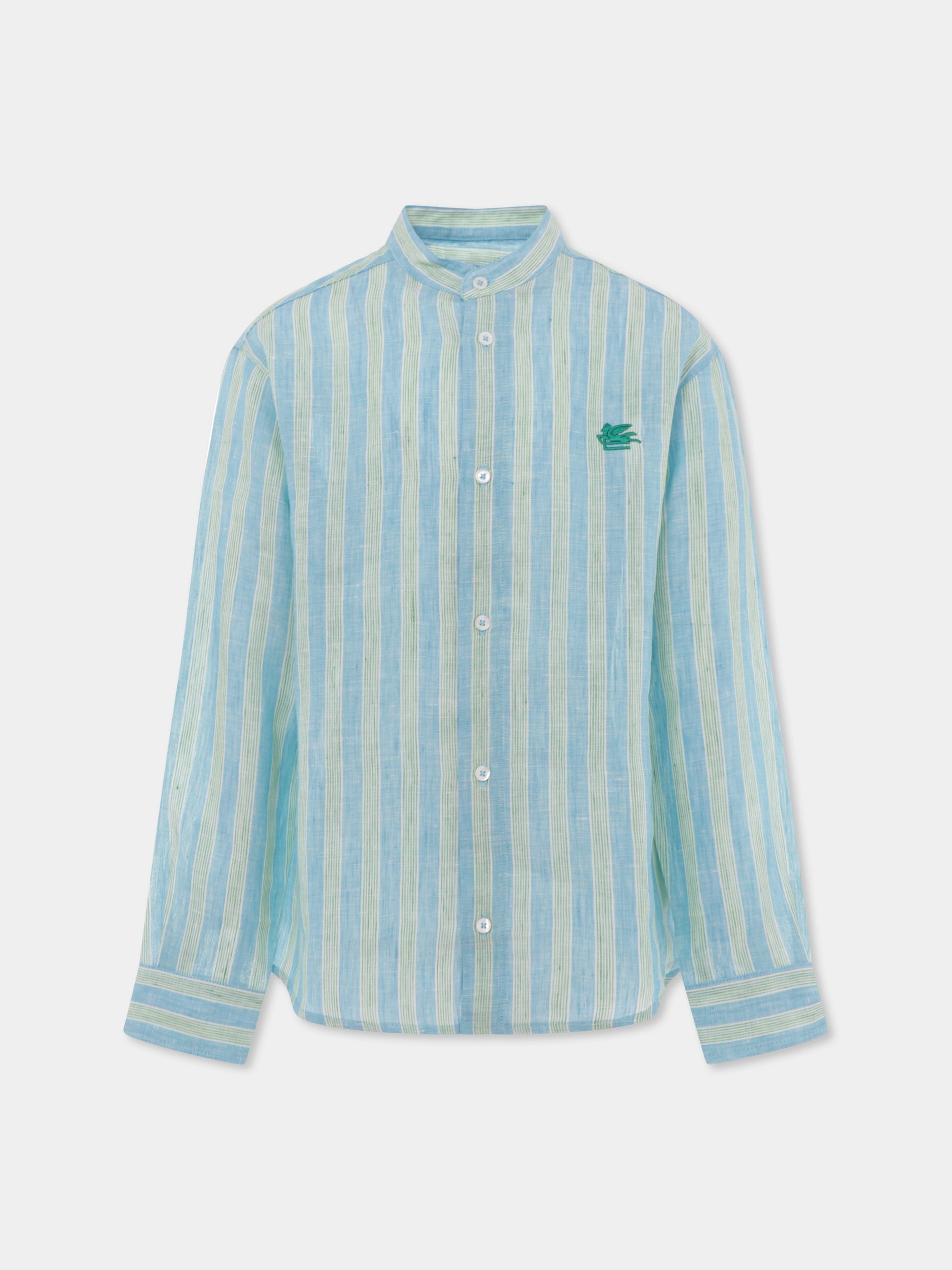 Camicia verde per bambino con Pegaso,Etro,GW5P40 Z2877 60IVE