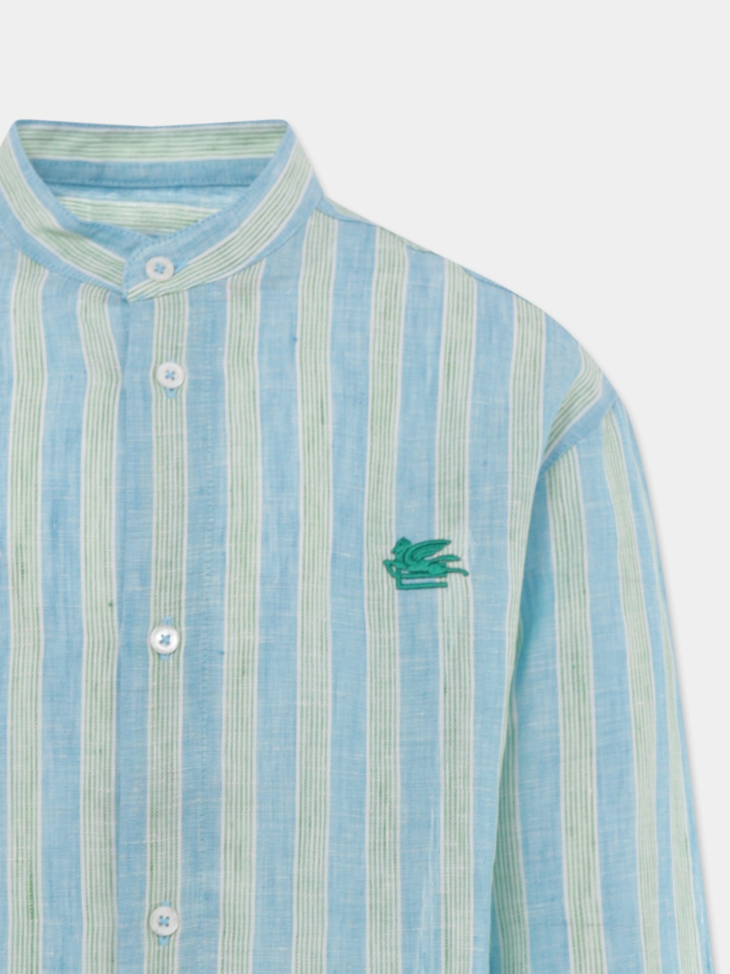 Camicia verde per bambino con Pegaso,Etro,GW5P40 Z2877 60IVE