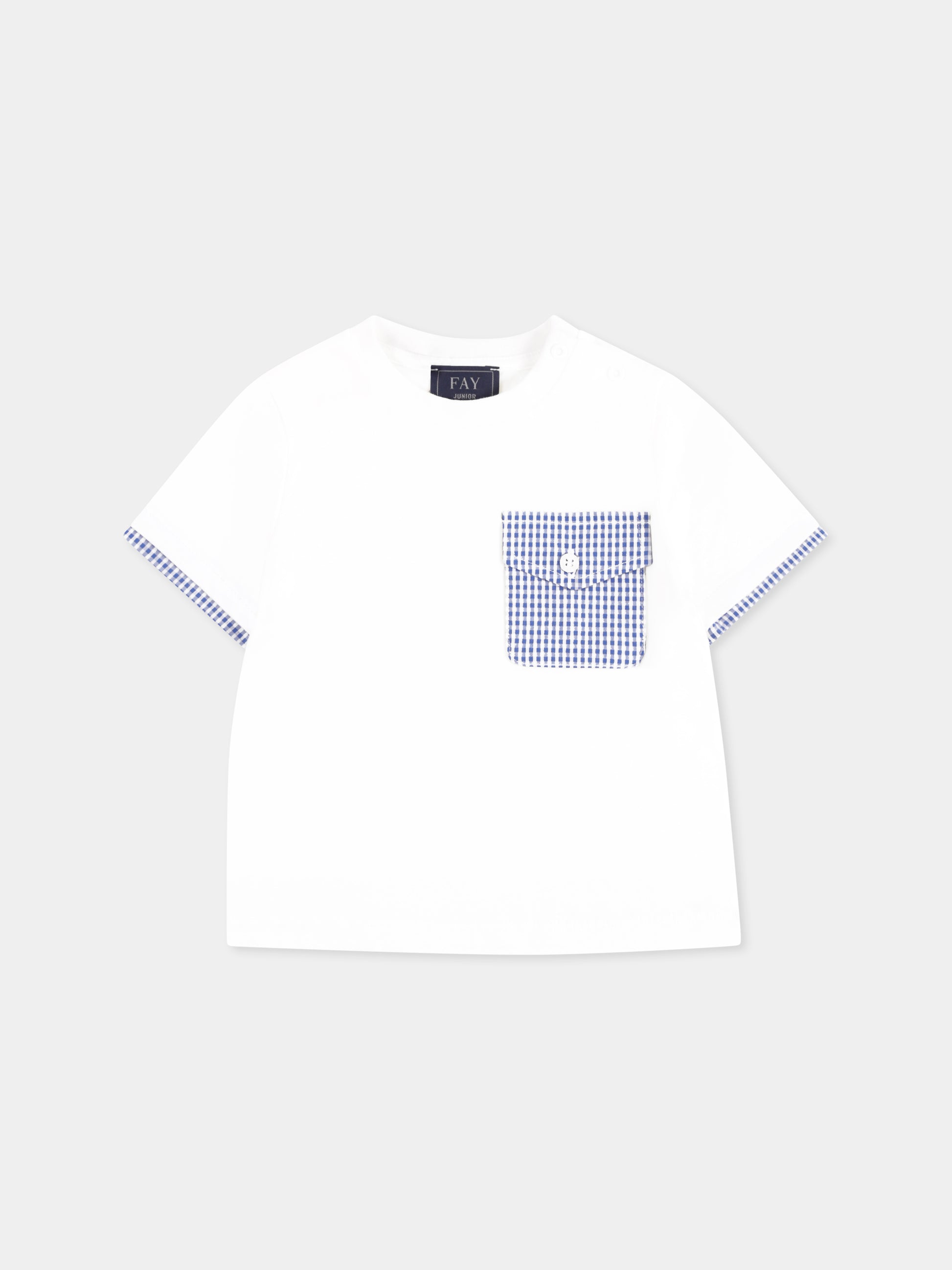 T-shirt avorio per neonato,Fay Kids,FW8521 J0004 101