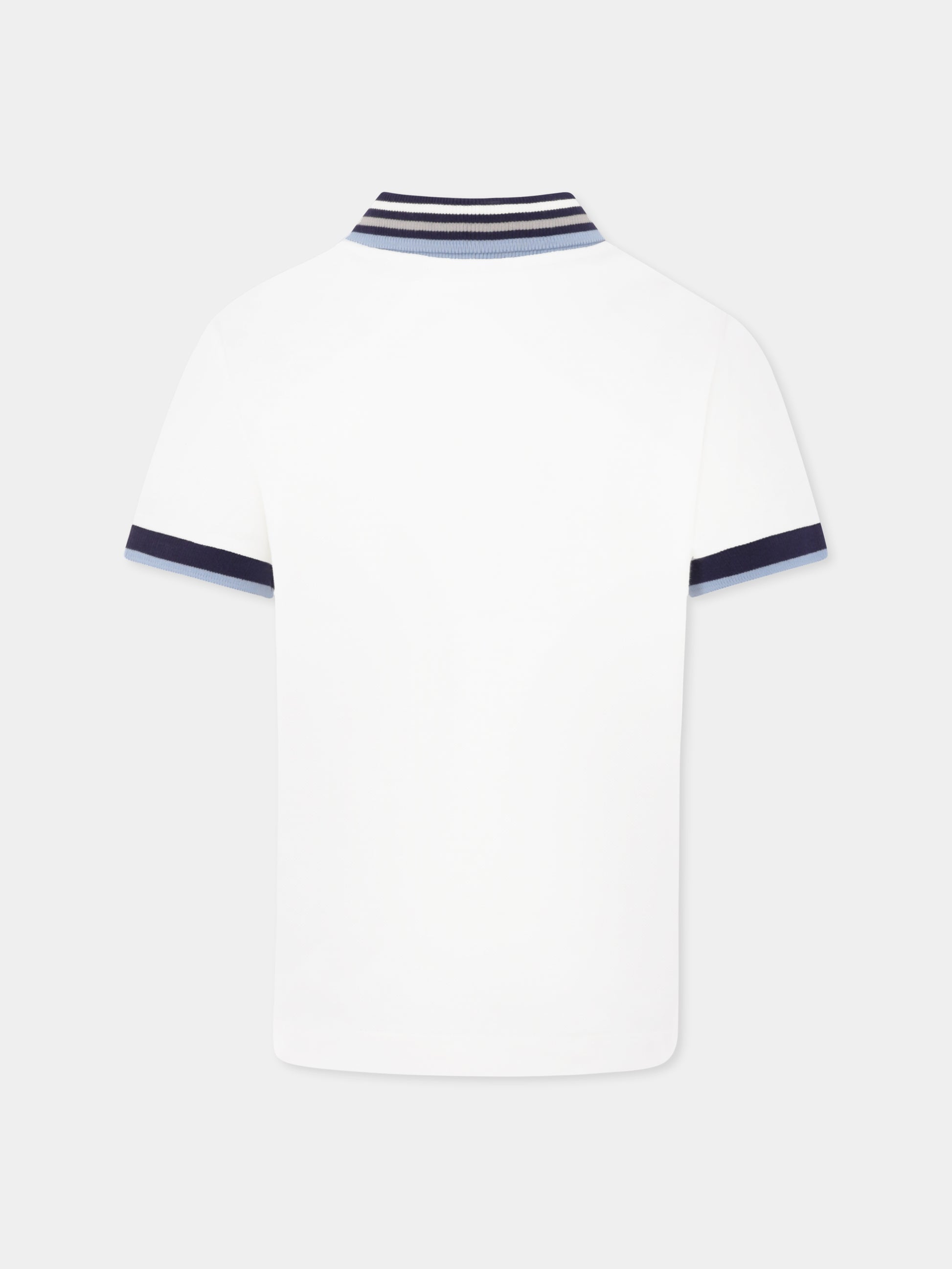 Polo avorio per bambino con logo,Fay Kids,FW8P61 Z0022 178BL