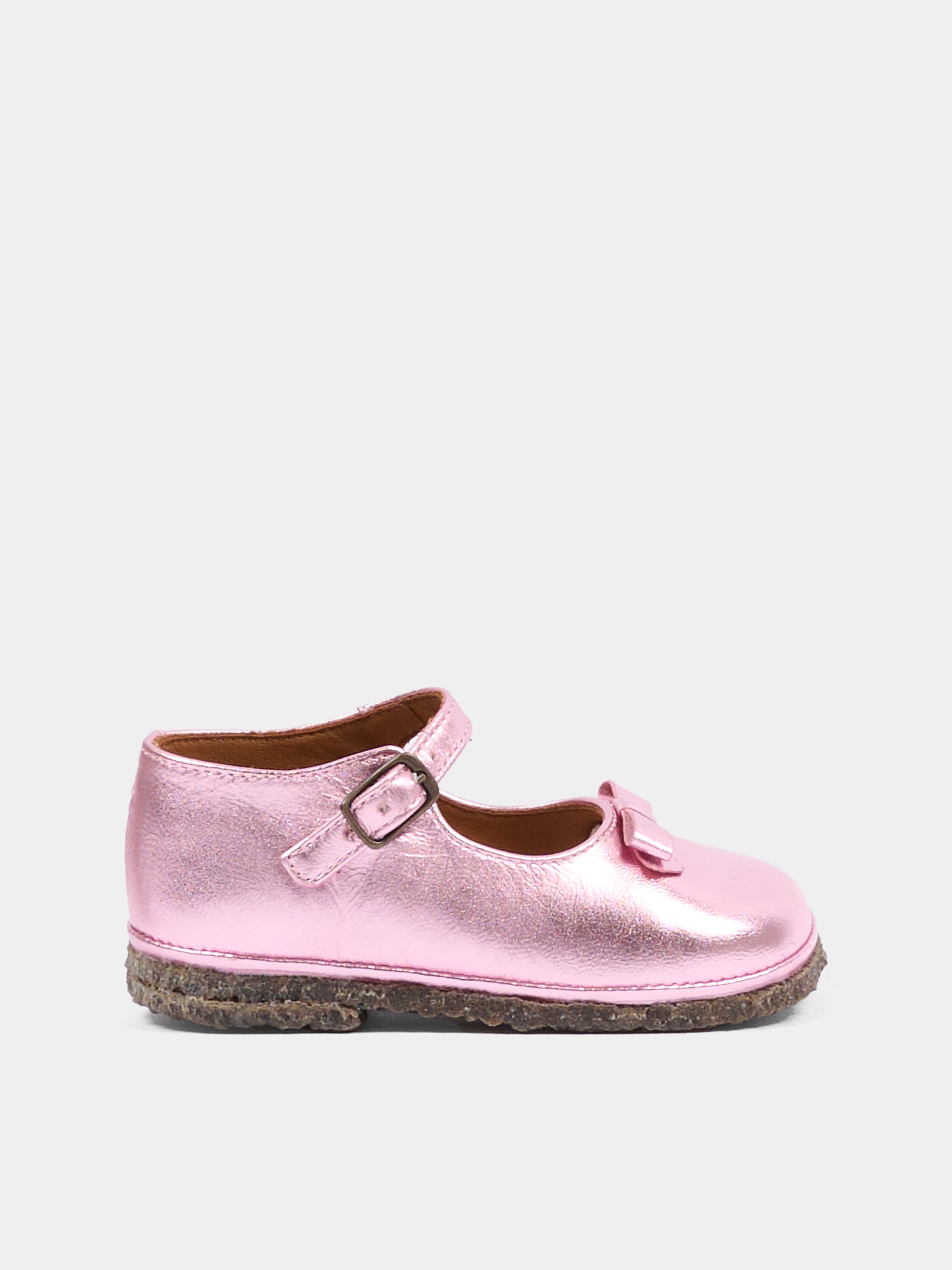 Ballerine rosa per neonata e bambina con fiocco,Pèpè,LEP5 F LAMCR ROSA