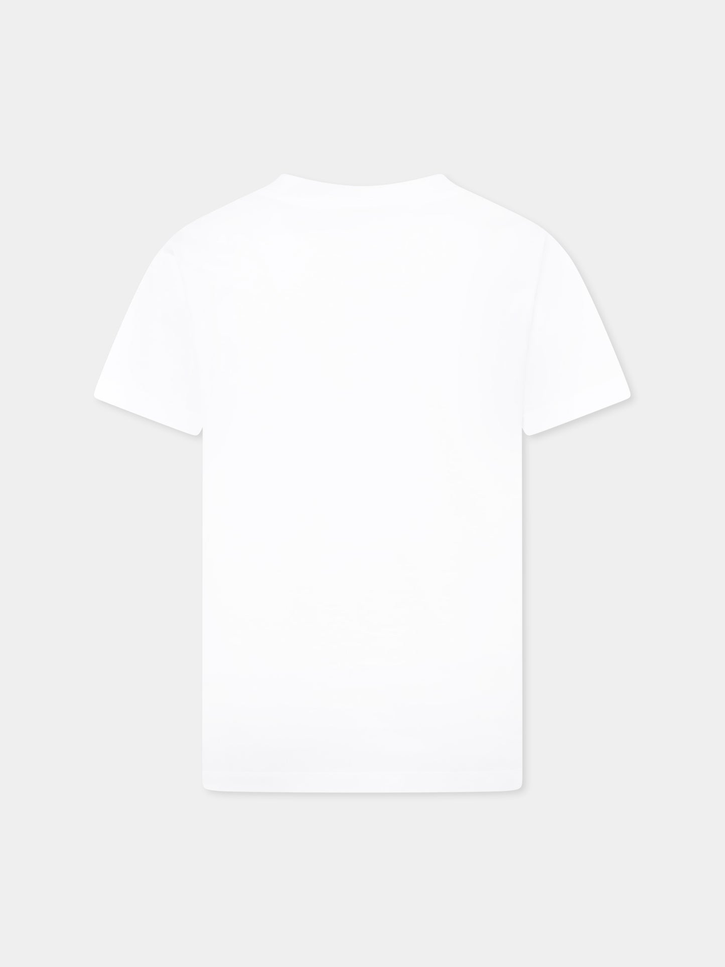 T-shirt bianca per bambina con logo e motivo chevron,Missoni,MW8Q41 J0177 100