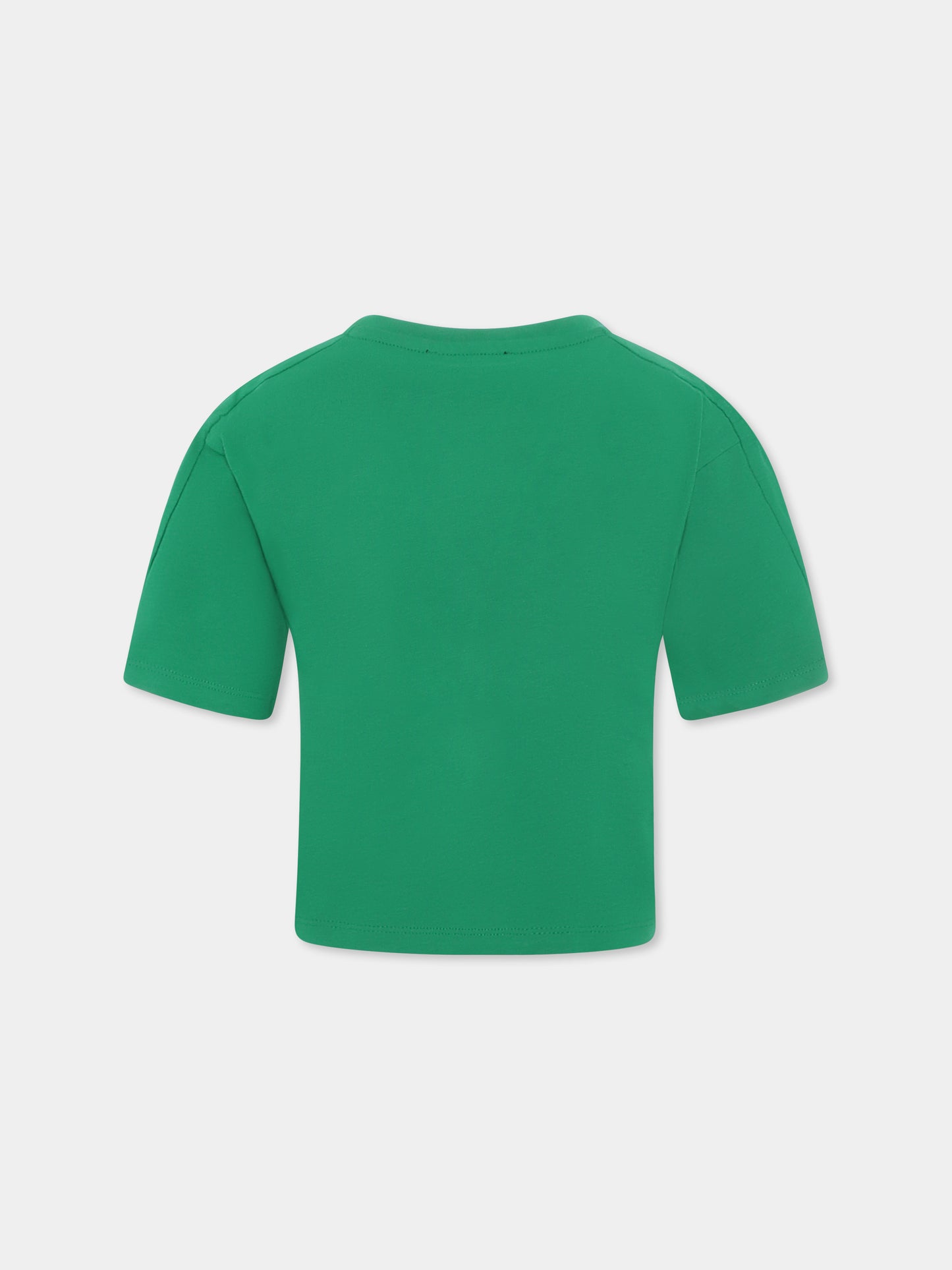 T-shirt verde per bambina con logo,Dkny,D62316 709