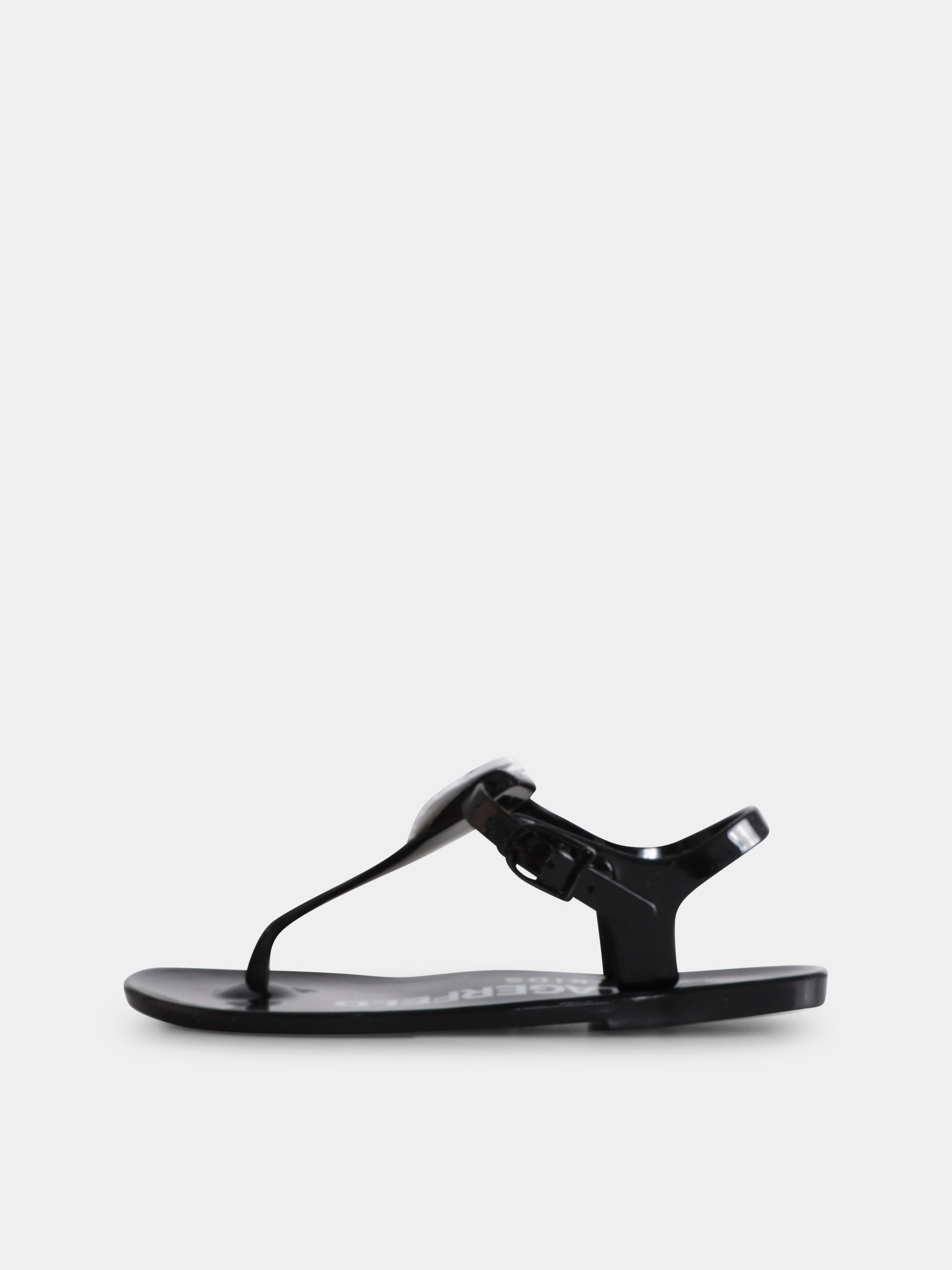 Infradito nere per bambina con Karl e Choupette,Karl Lagerfeld Kids,Z30370 09B