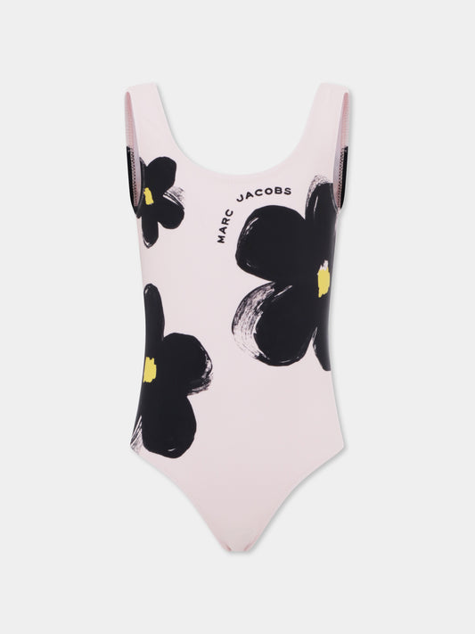Costume interno rosa per bambina con fiori all over,Marc Jacobs,W60525 475
