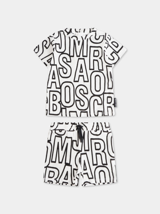 Completo avorio per neonati con logo all over,Marc Jacobs,W60511 126