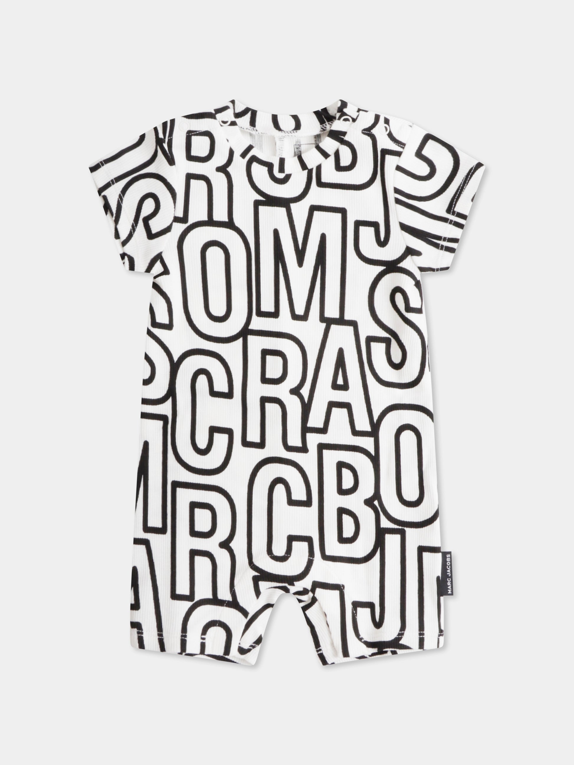 Pagliaccetto avorio per neonati con logo all over,Marc Jacobs,W60514 126