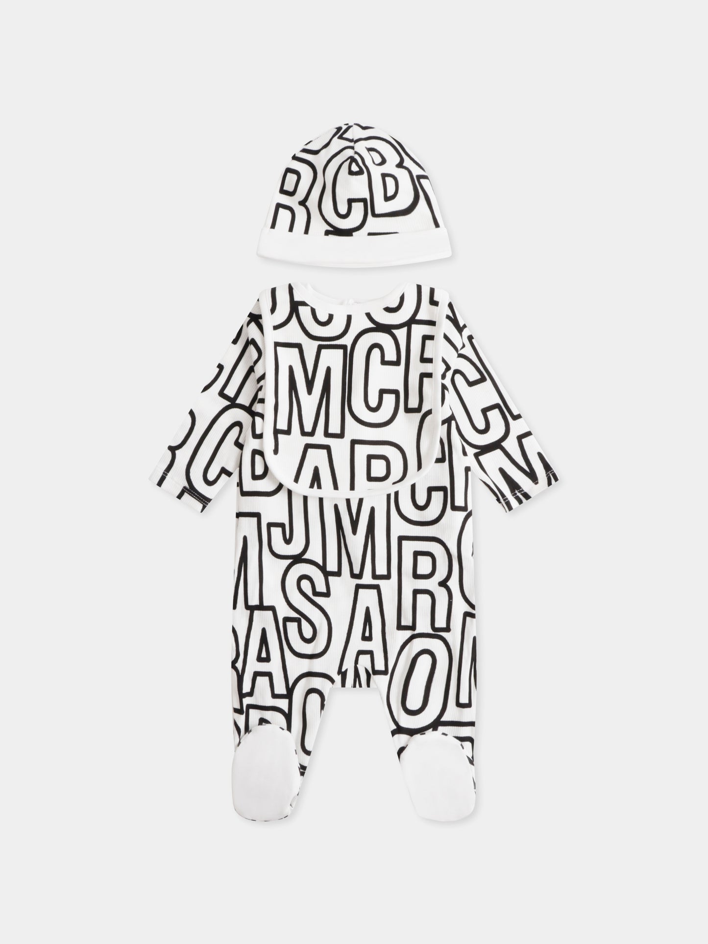 Set tutina avorio per neonati con logo all over,Marc Jacobs,W60554 126