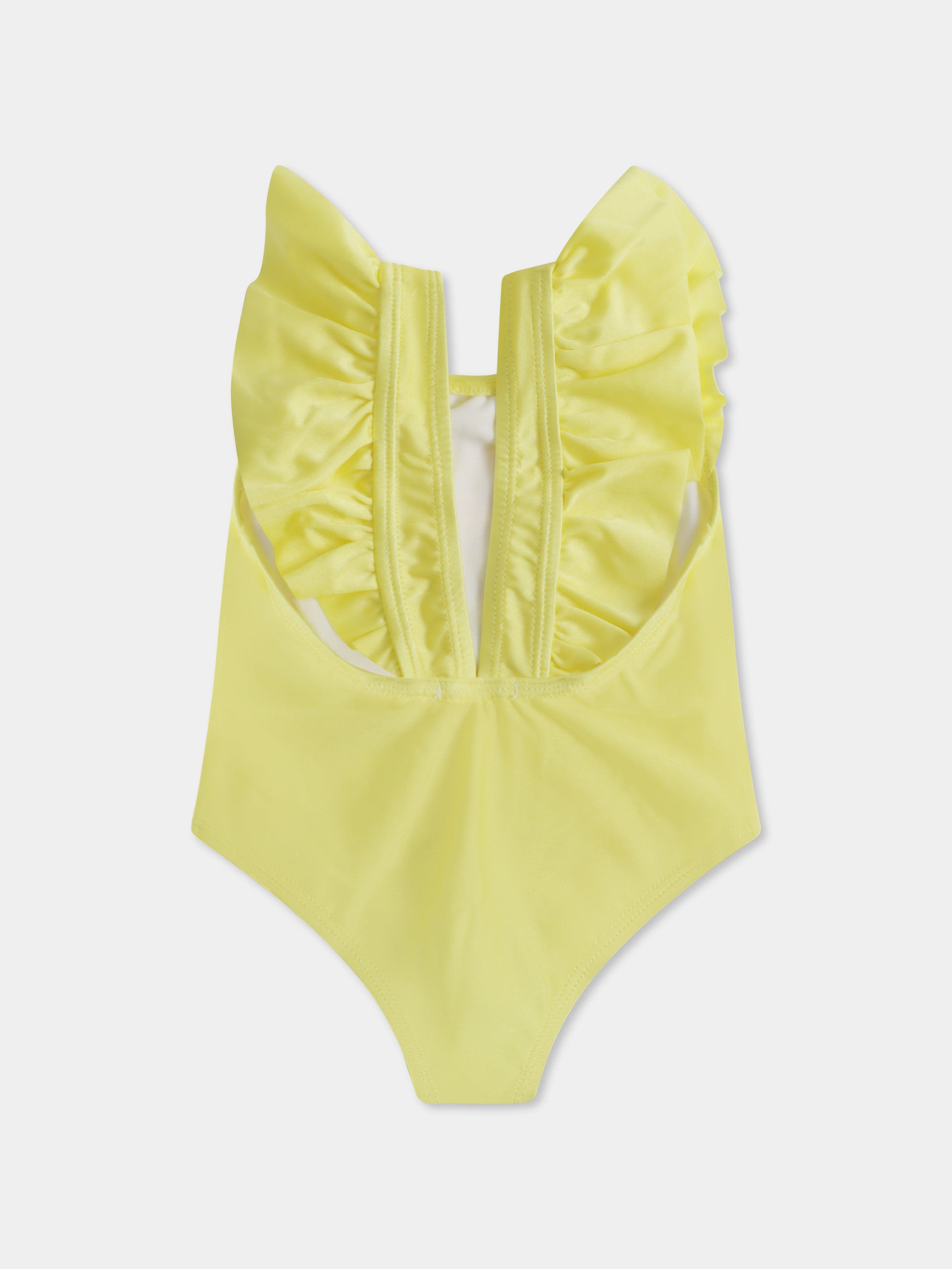 Costume intero giallo per neonata con caramella e logo,Billieblush,U20834 549