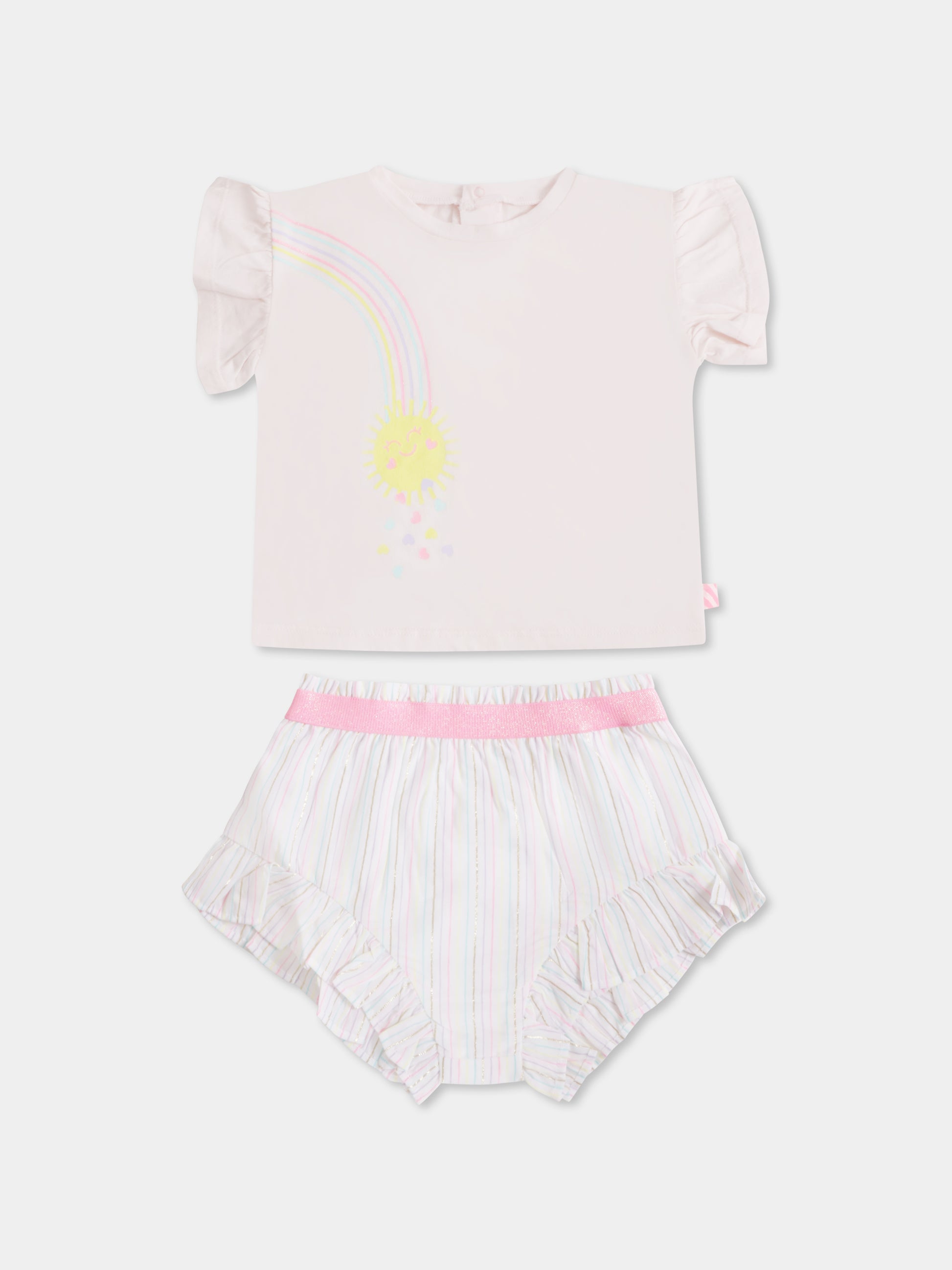 Completo rosa per neonata con arcobaleno,Billieblush,U21009 N34