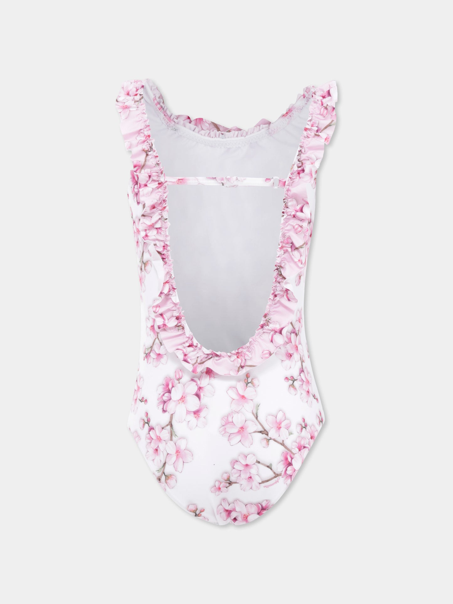 Costume intero bianco per bambina con Bambi,Monnalisa,19E060 5098 0099