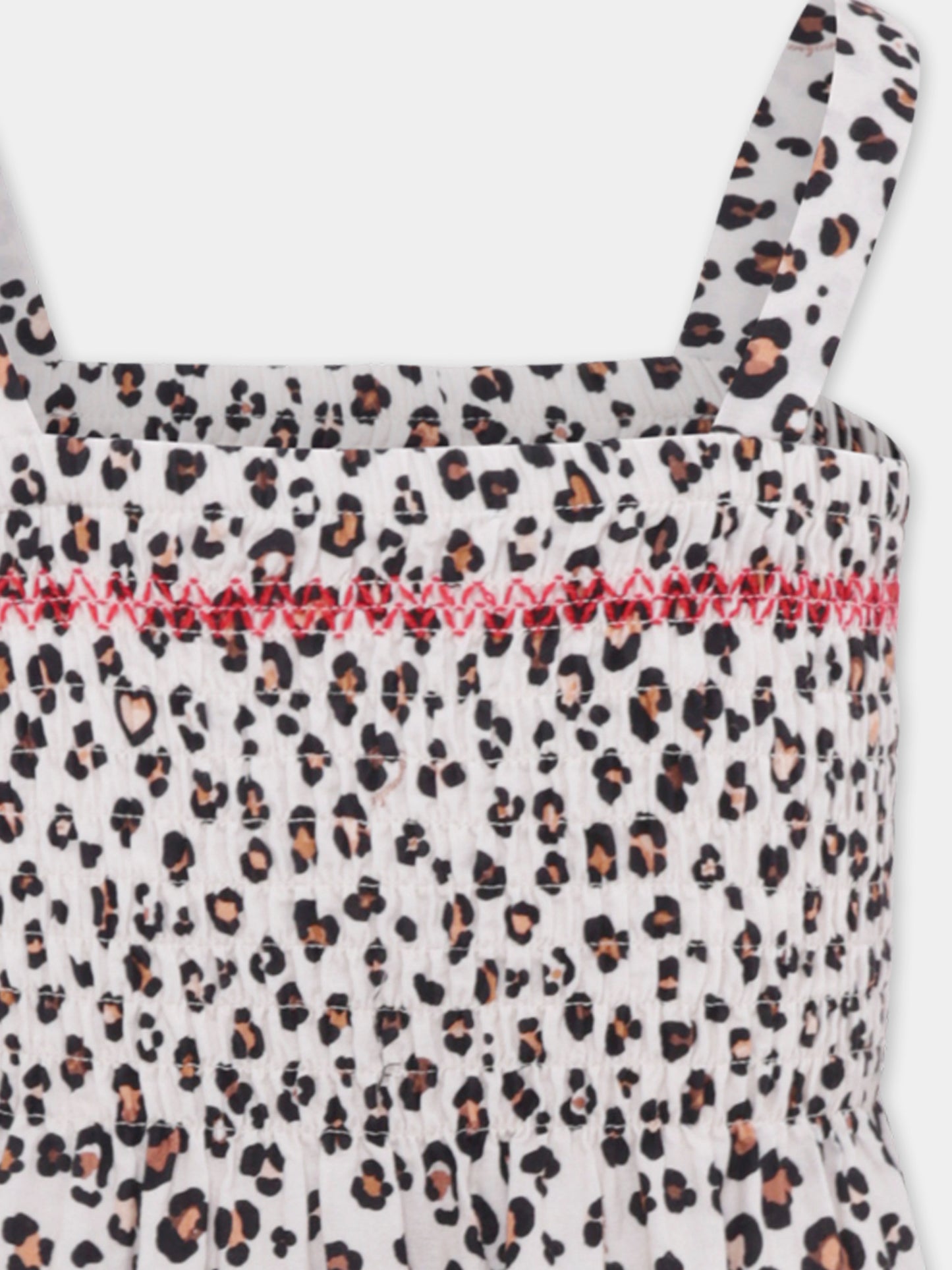 Copricostume beige per bambina con stampa animalier,Monnalisa,19E086 5772 0080