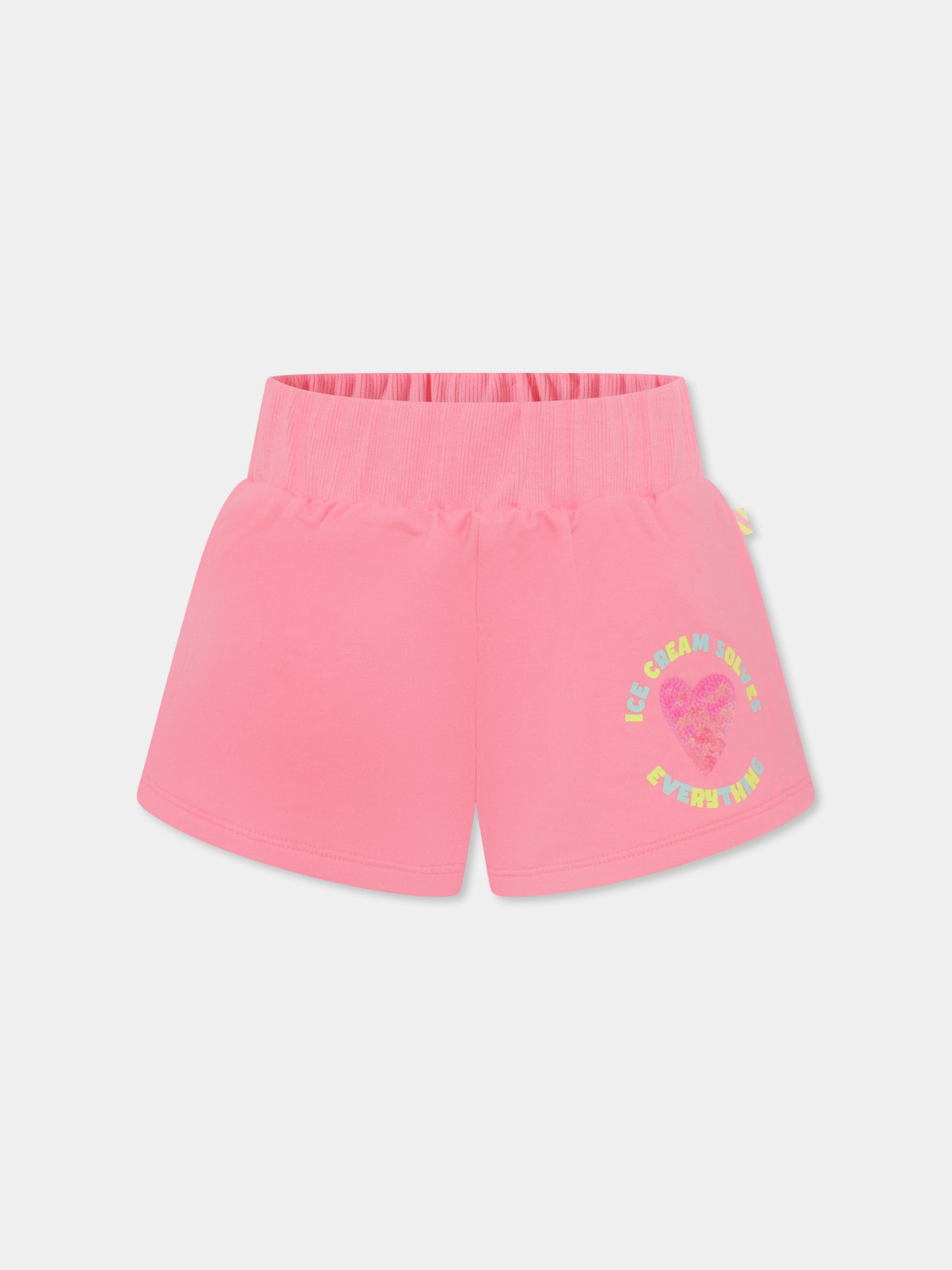 Shorts rosa per bambina con cuore,Billieblush,U20111 499