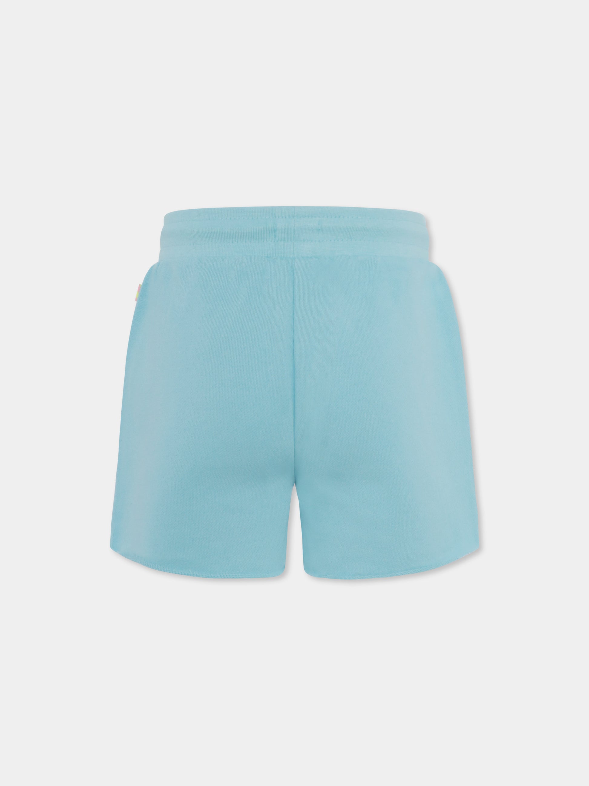 Shorts celesti per bambina con cuore,Billieblush,U20119 77S
