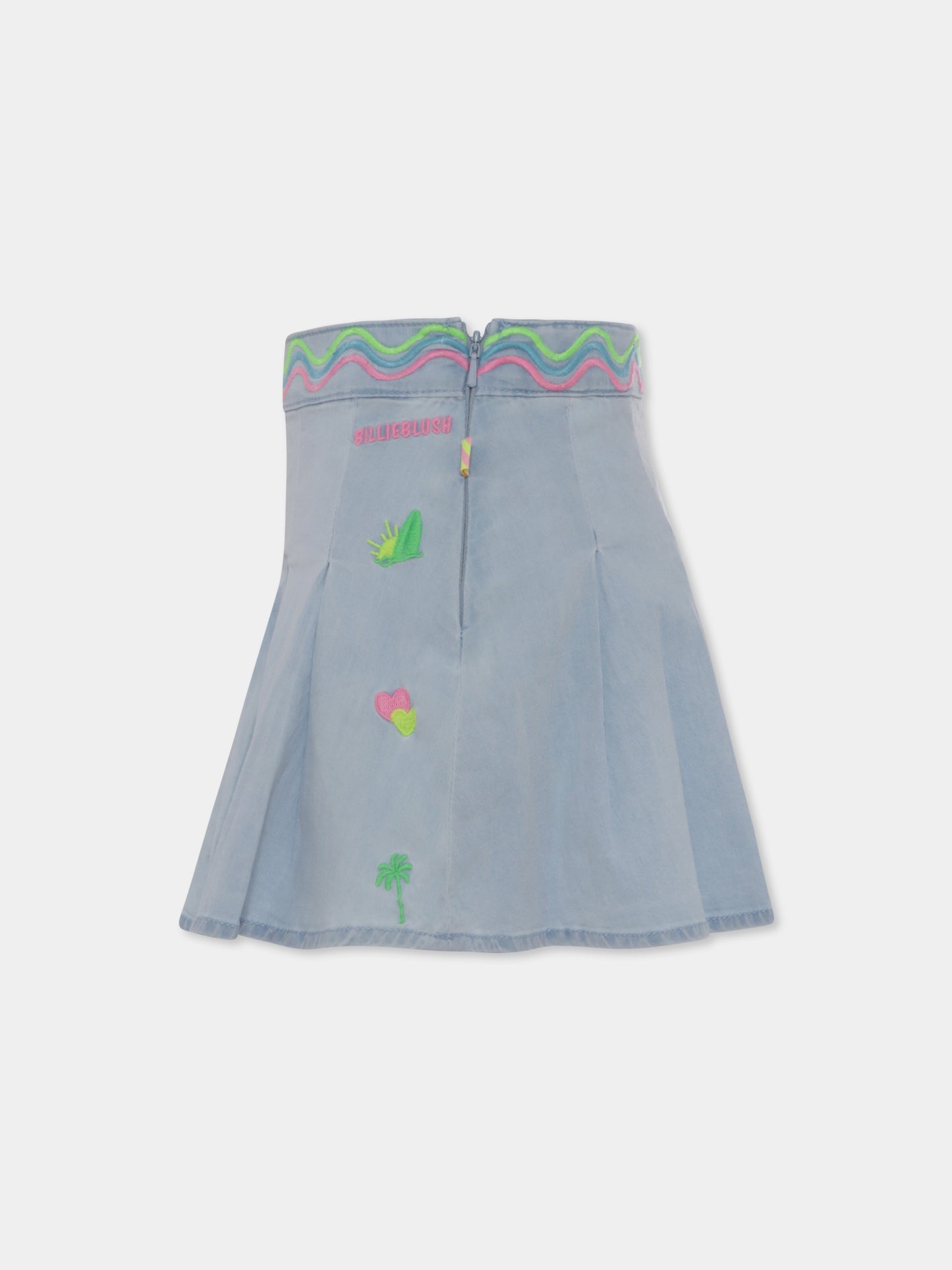 Gonna denim per bambina con ricami,Billieblush,U20140 Z04