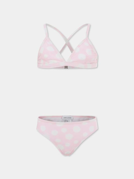 Bikini rosa per bambina con pois all over,Marc Jacobs,W60057 45T