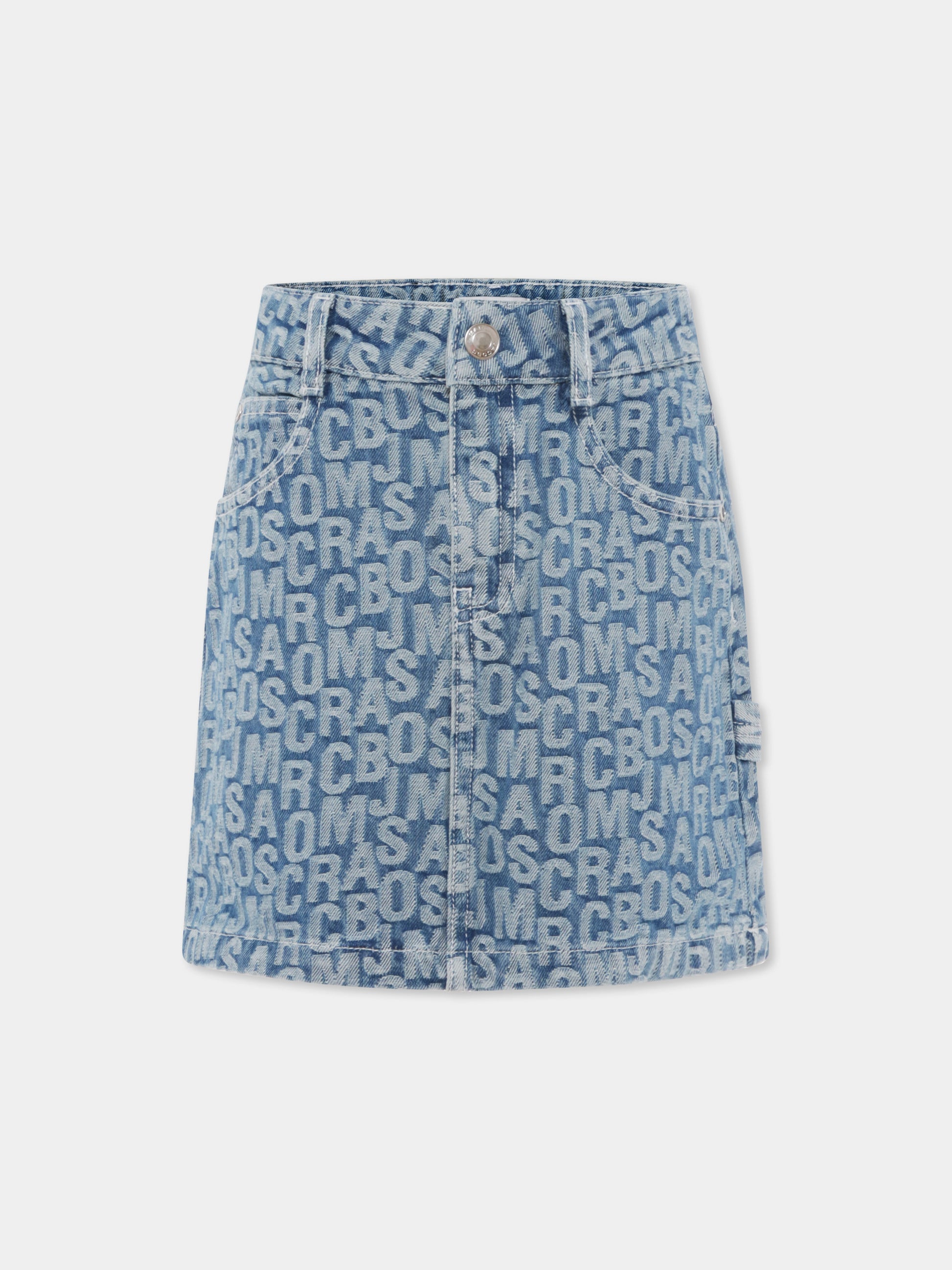 Gonna denim per bambina con logo all over,Marc Jacobs,W60091 Z10
